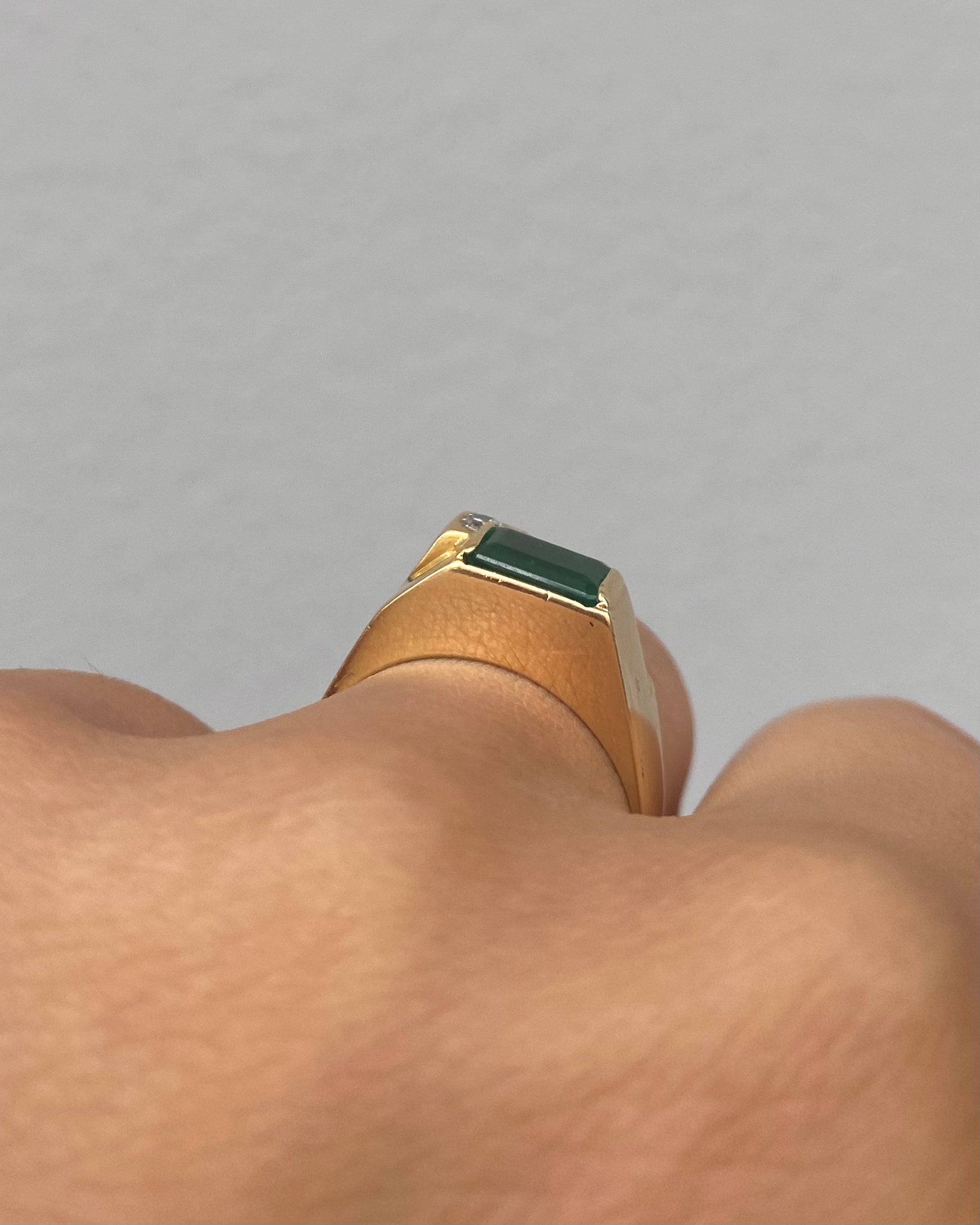 Bague Jonc Émeraude 1.10 carat & Diamant "Andrea"