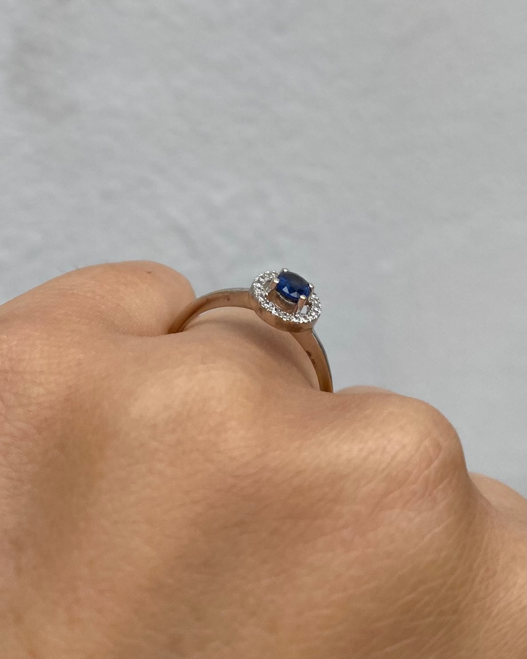 Bague Marguerite Saphir & 20 Diamants "Theresa" - Elliade Paris