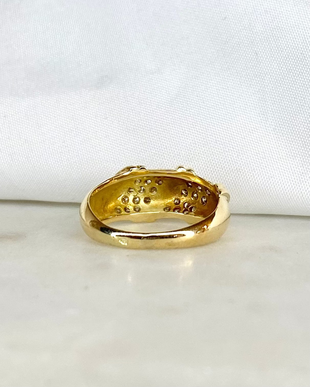 Anillo rígido 30 diamantes y oro de 18 quilates 5,34g "Rachel"