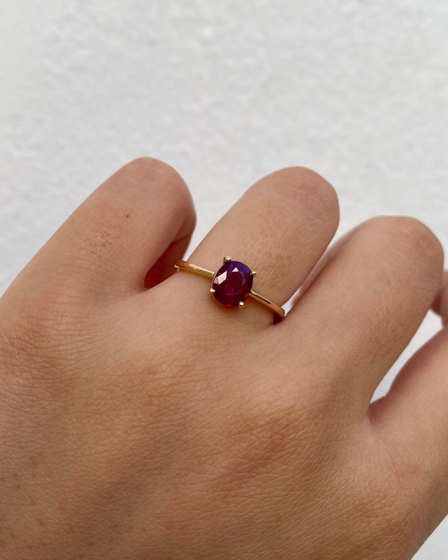 Bague Solitaire Rubis 0.92 carat "Inès"