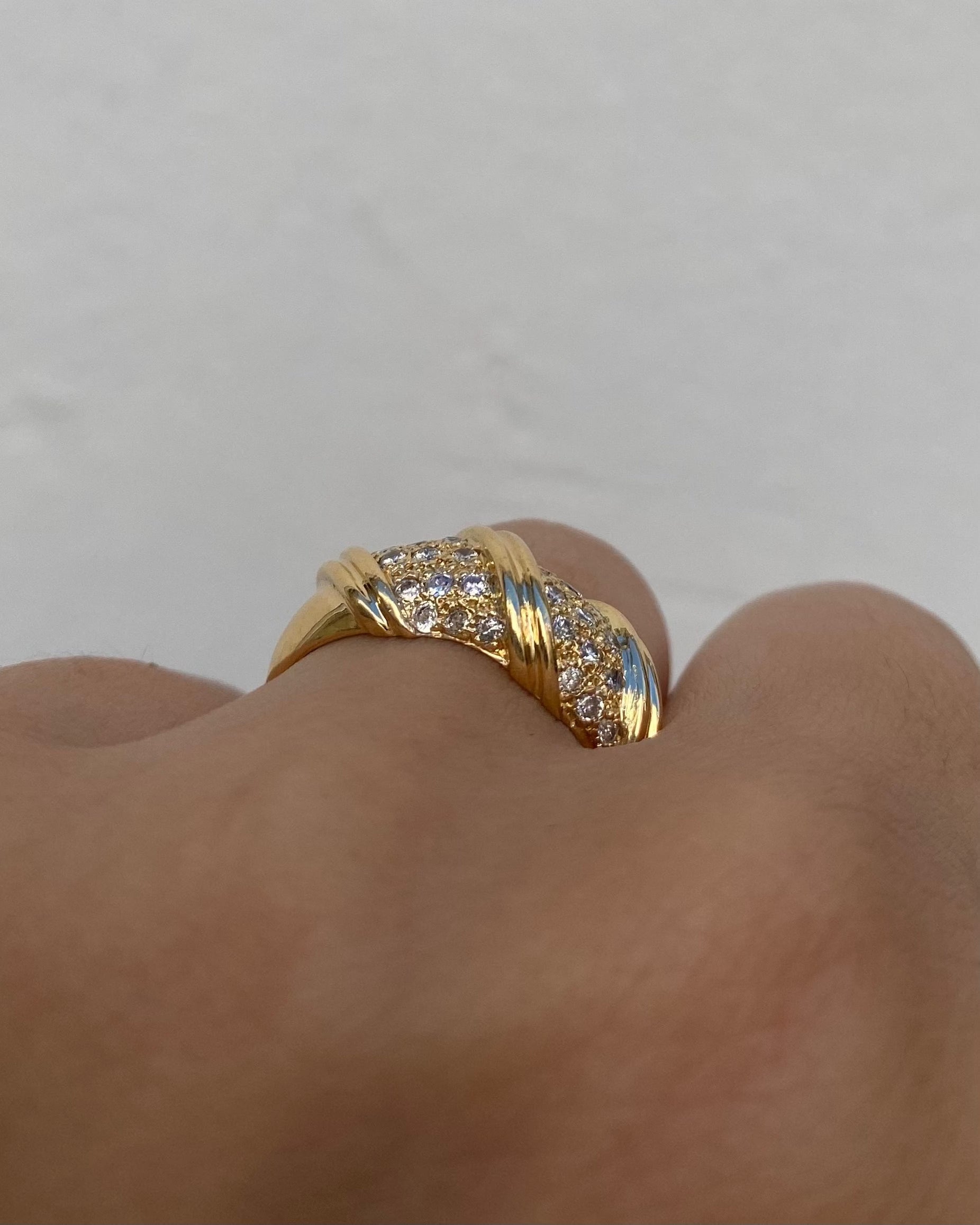 Anillo rígido 30 diamantes y oro de 18 quilates 5,34g "Rachel"