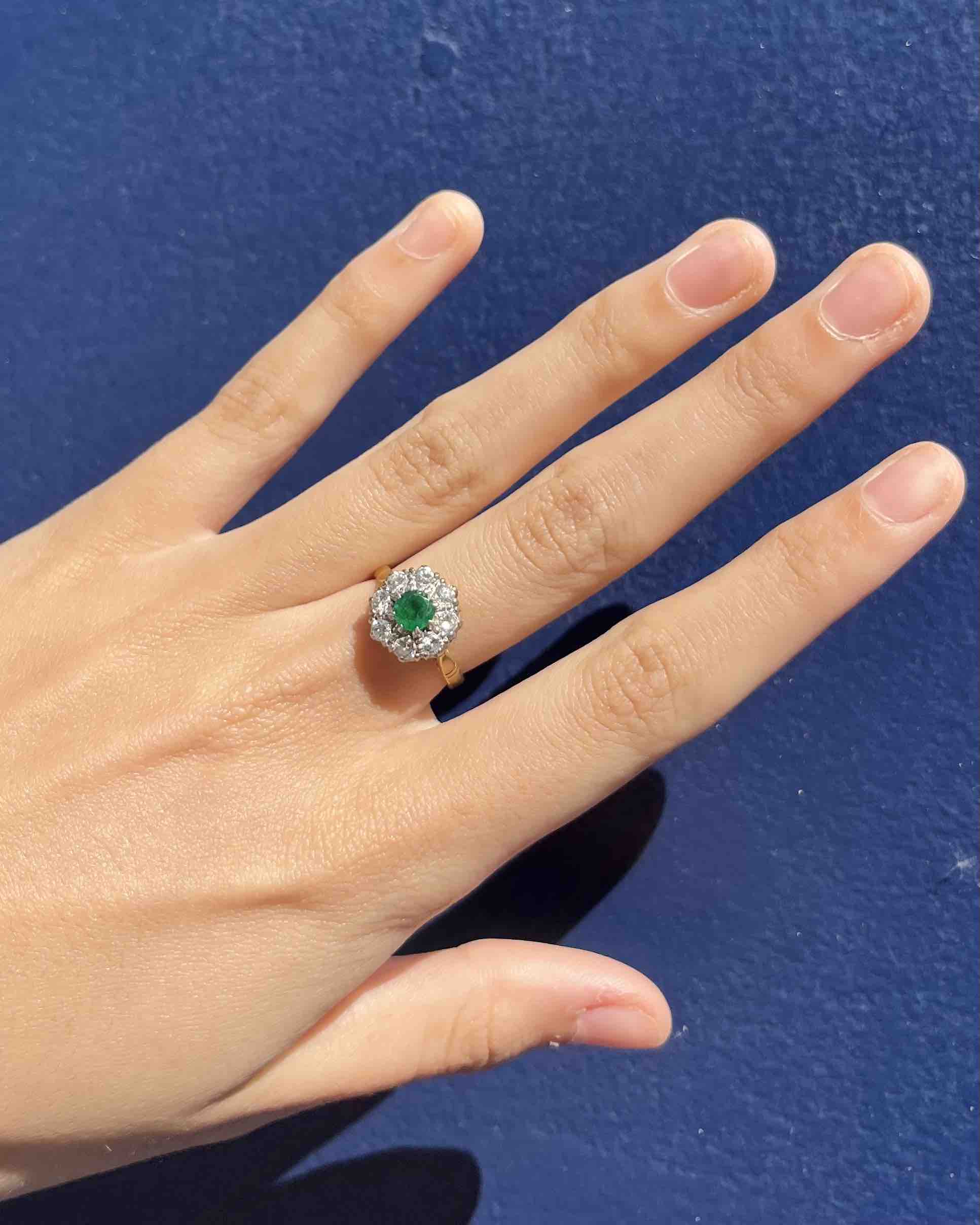 Bague Marguerite Émeraude & Diamants "Loulie"