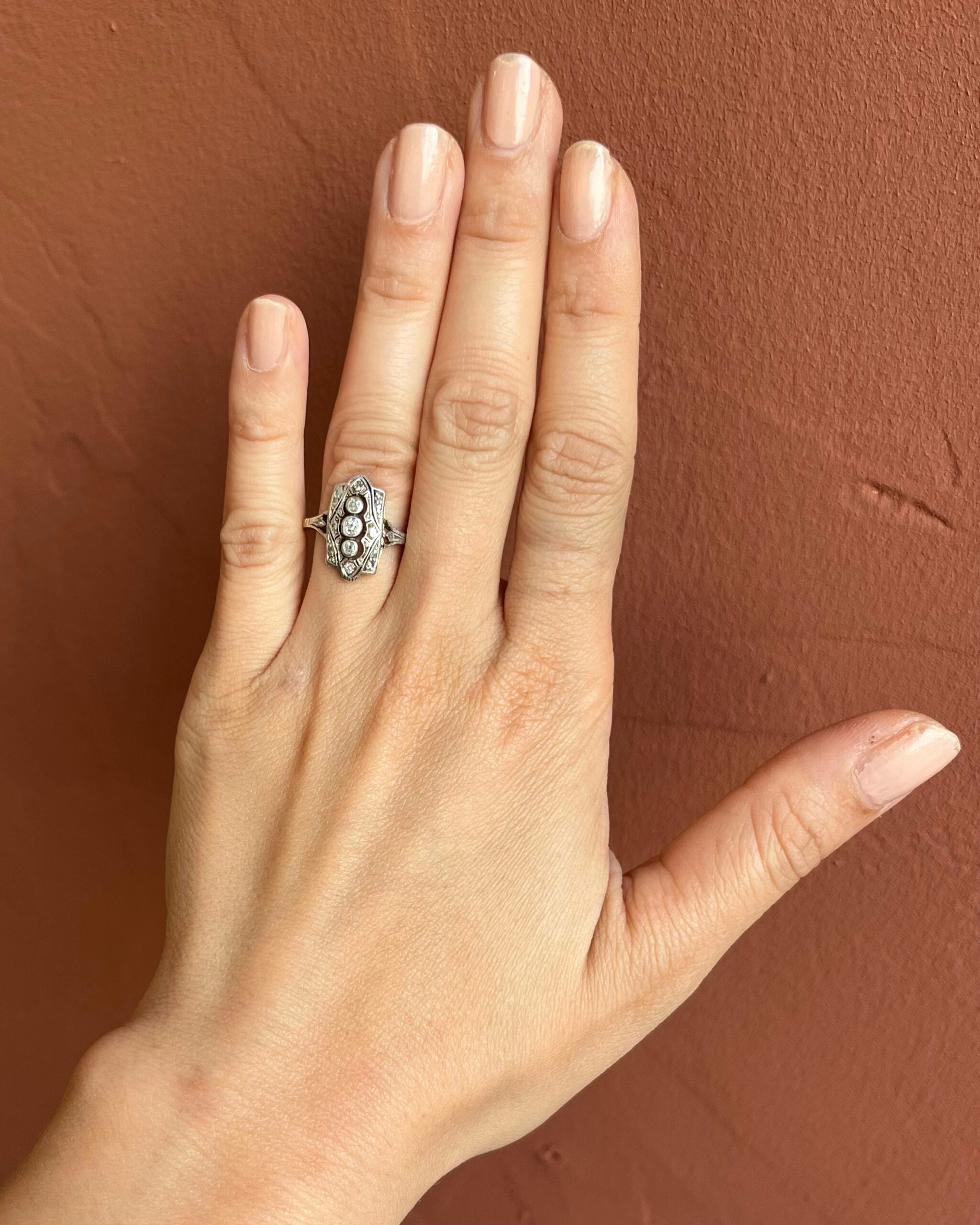 Bague vintage Art-déco Diamants "Camilia"
