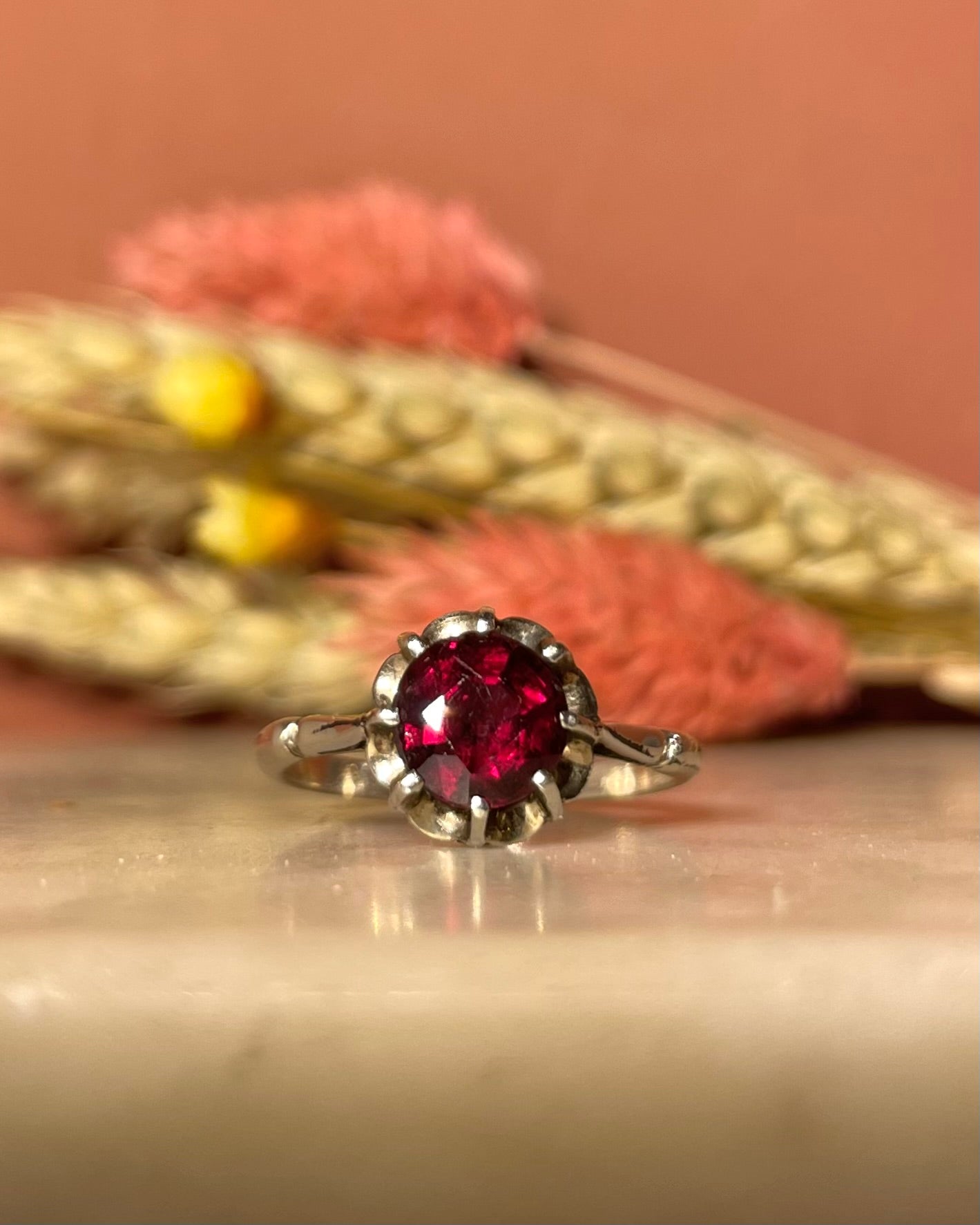 Bague Solitaire Grenat 1.35 carat "Raphaela"