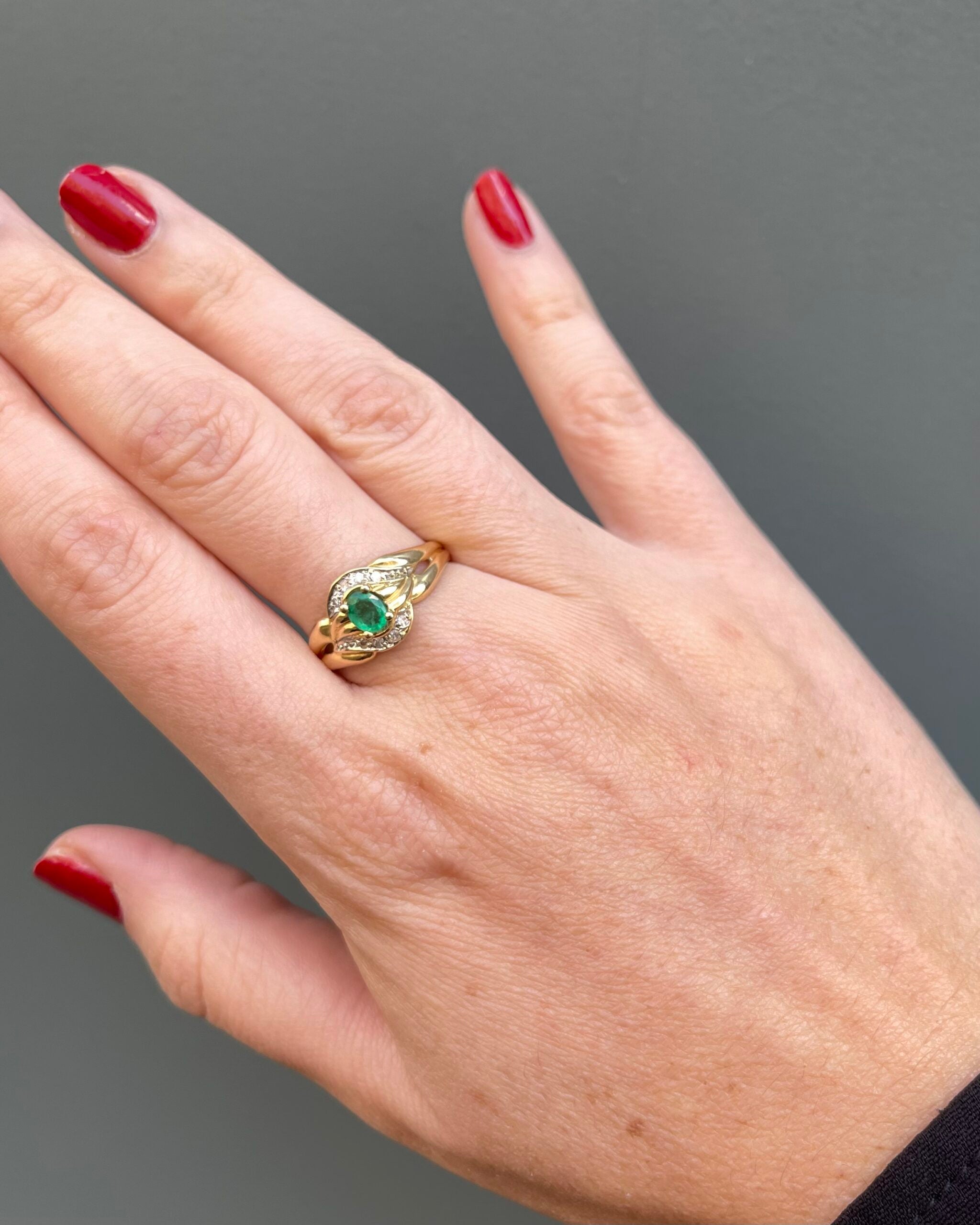 Bague Tourbillon Emeraude & Diamants "Jude"