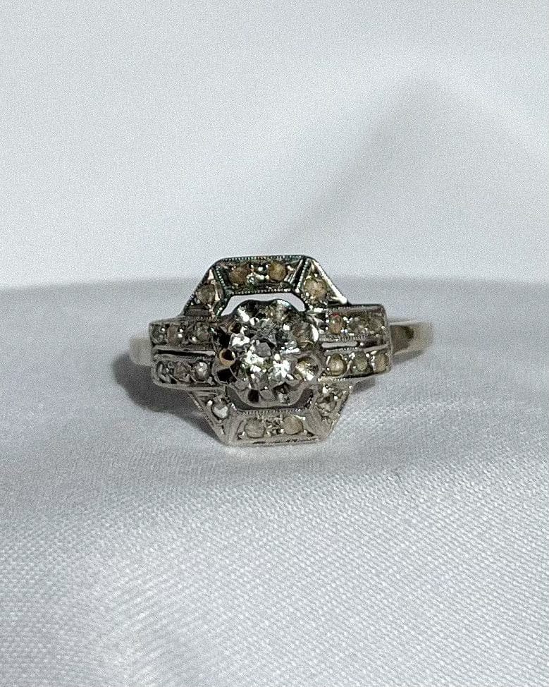 Anillo Art Déco con diamantes "Isalie"
