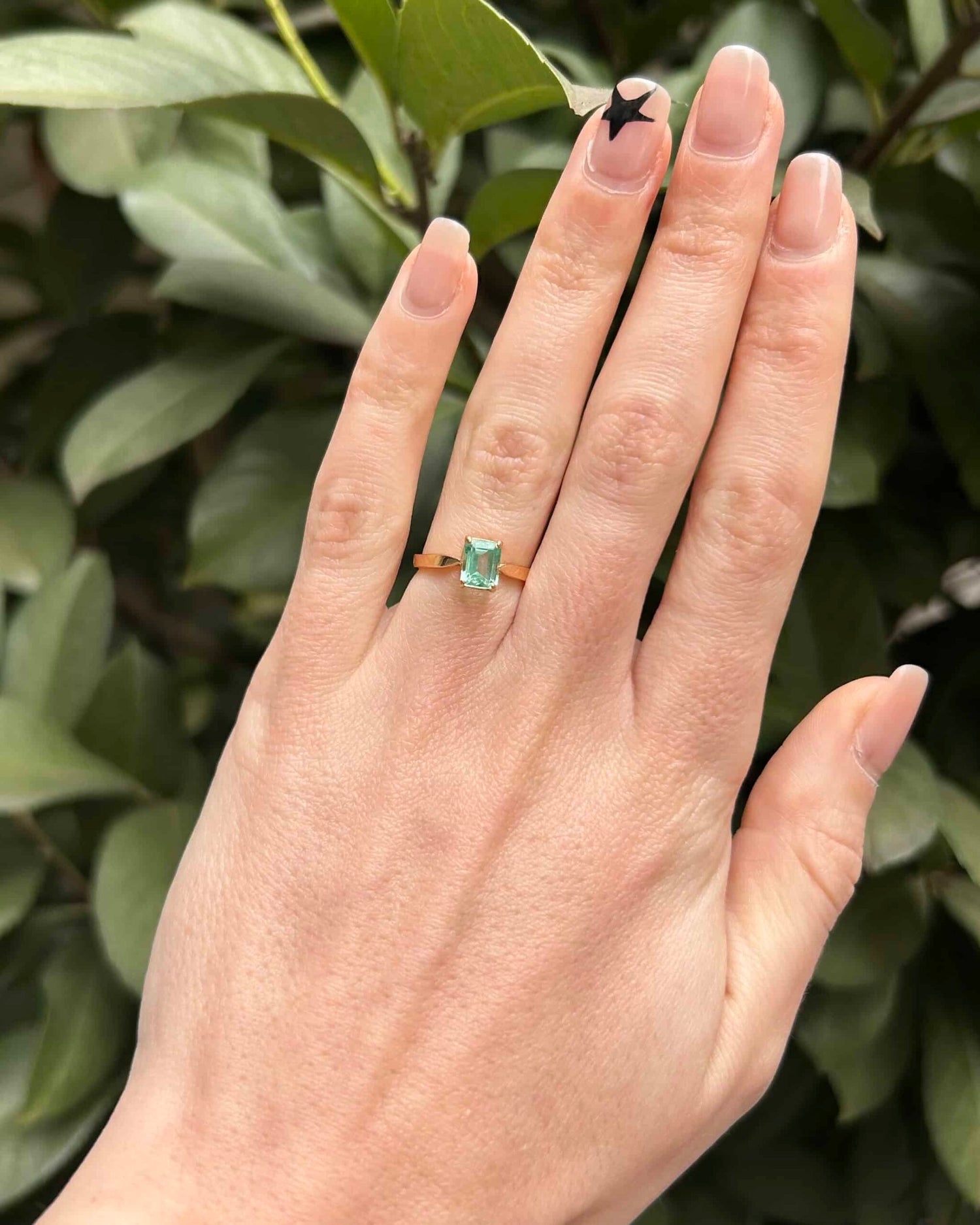 Bague Vintage Solitaire Émeraude 1 Carat "Elin"