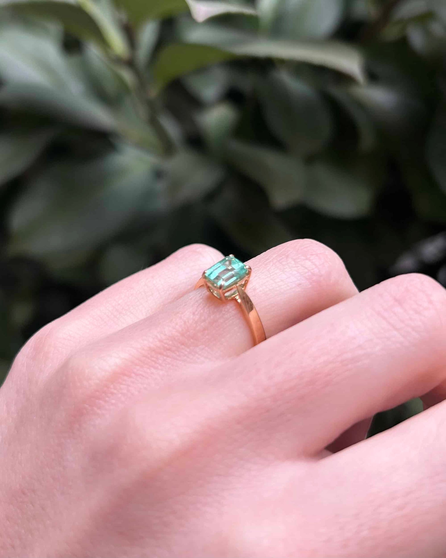 Bague Vintage Solitaire Émeraude 1 Carat "Elin"