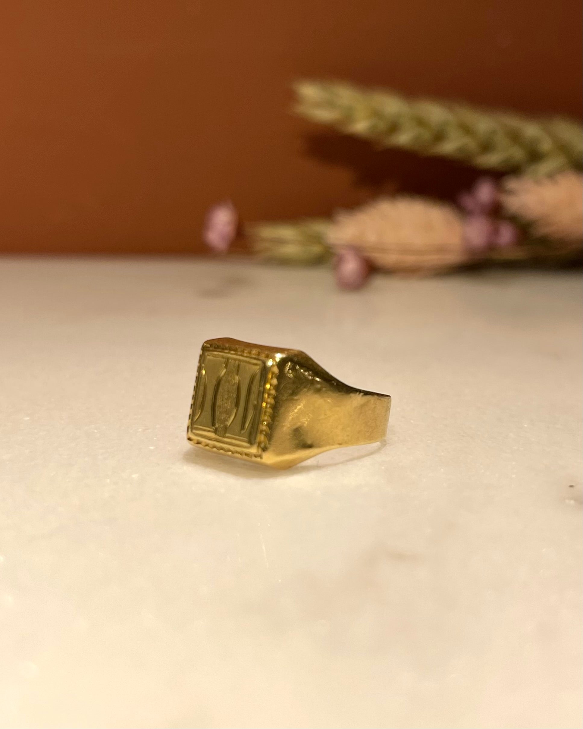 Chevalière Vintage Or 18 carats "Evangeline"