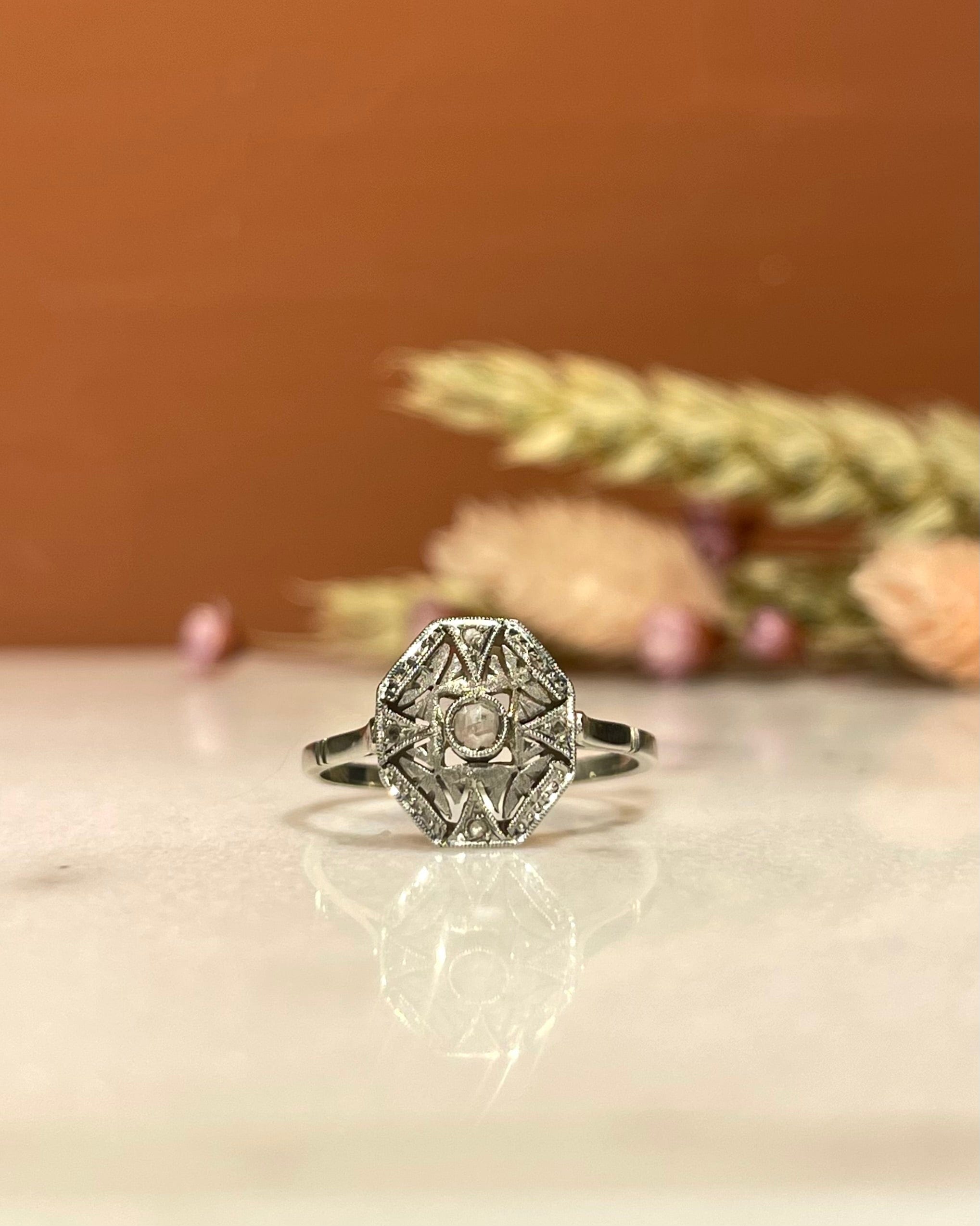 Bague Vintage Art-Déco Diamants "Violaine"