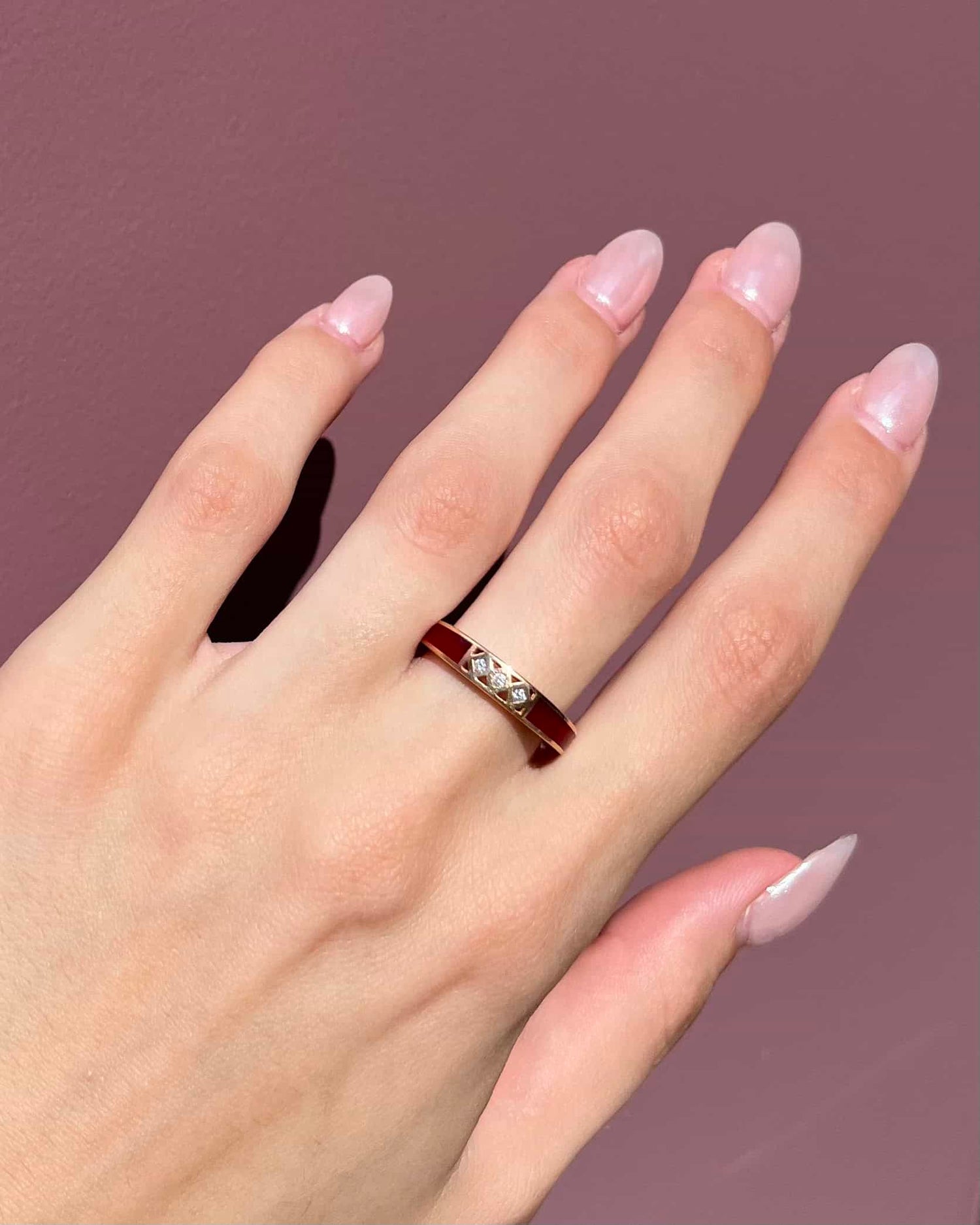 Demi Alliance Diamants & Email Rouge "Joane"
