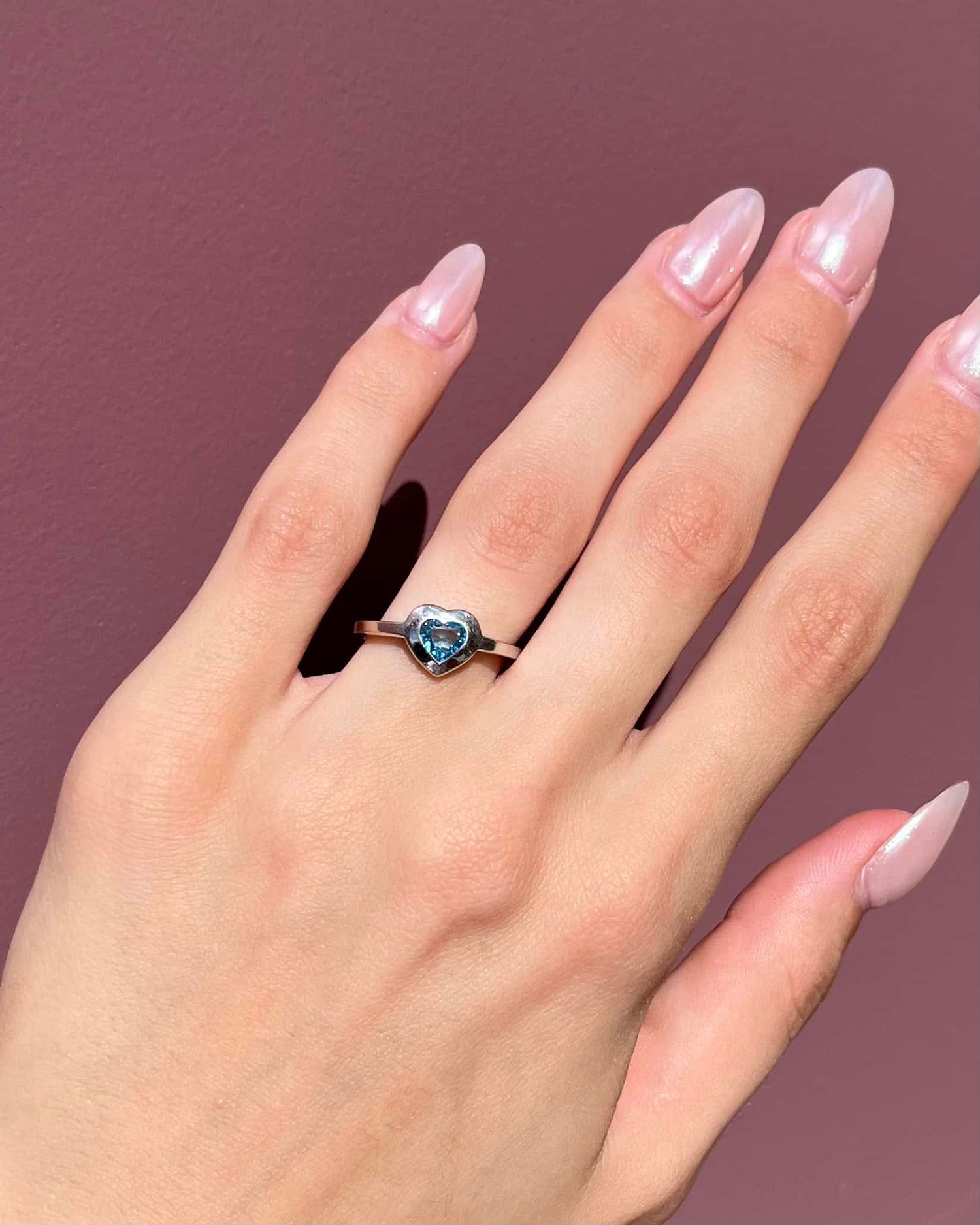 Bague Solitaire Topaze Coeur 0.50 carat "Clover"