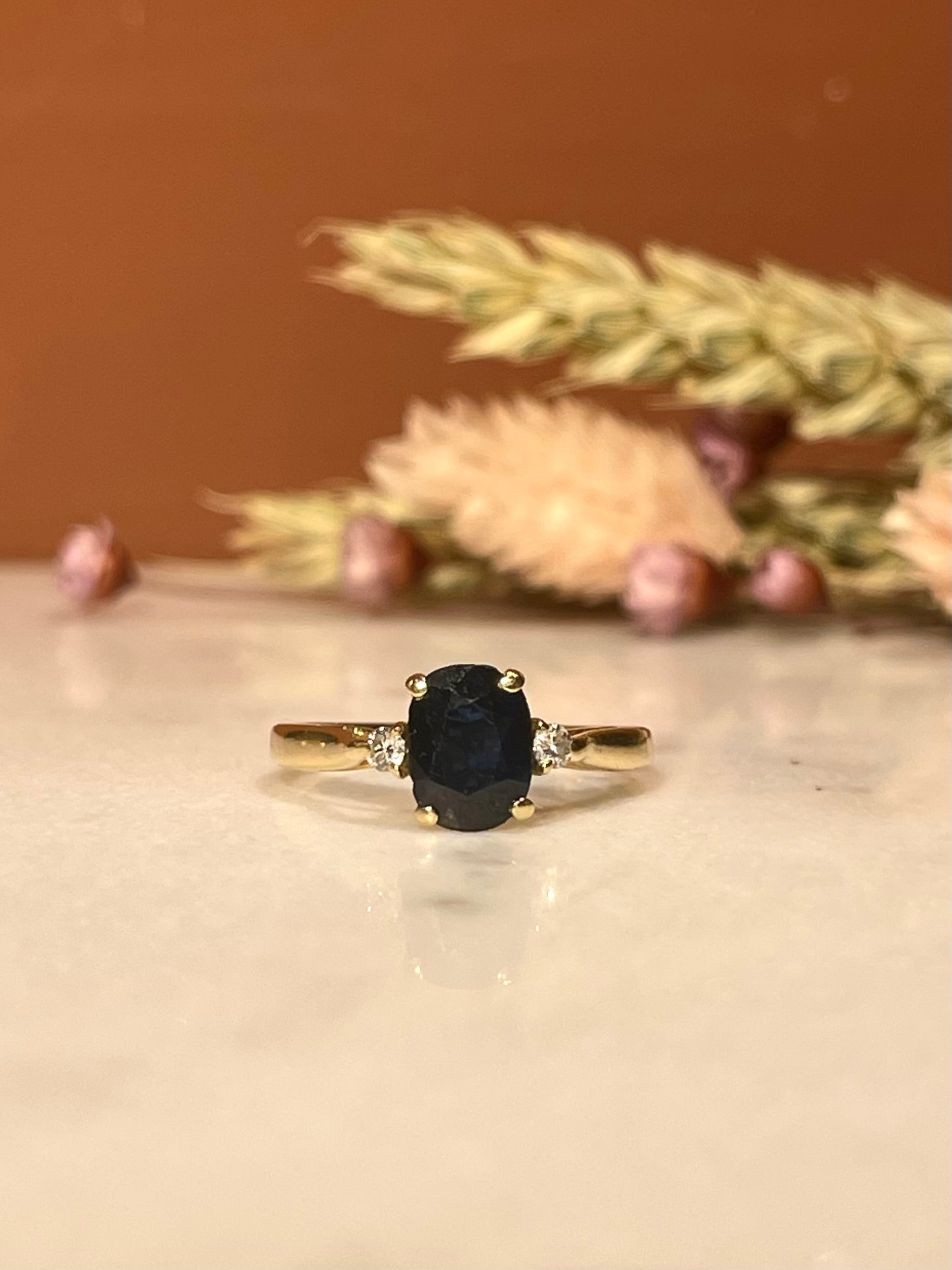 Bague Trilogie Saphir 1 carat & Diamants "Emmanuelle"