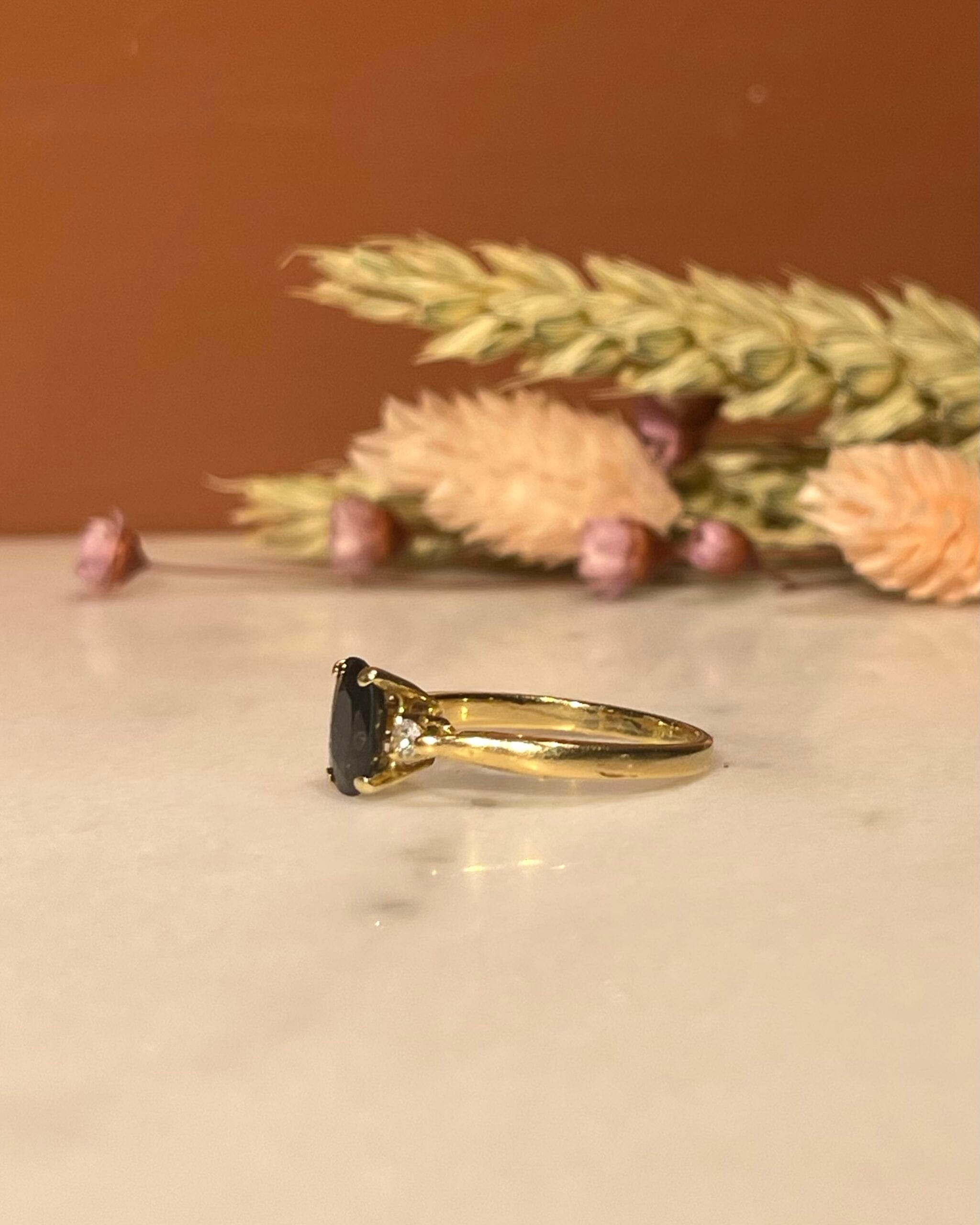 "Emmanuelle" 1 Carat Sapphire & Diamond Trilogy Ring