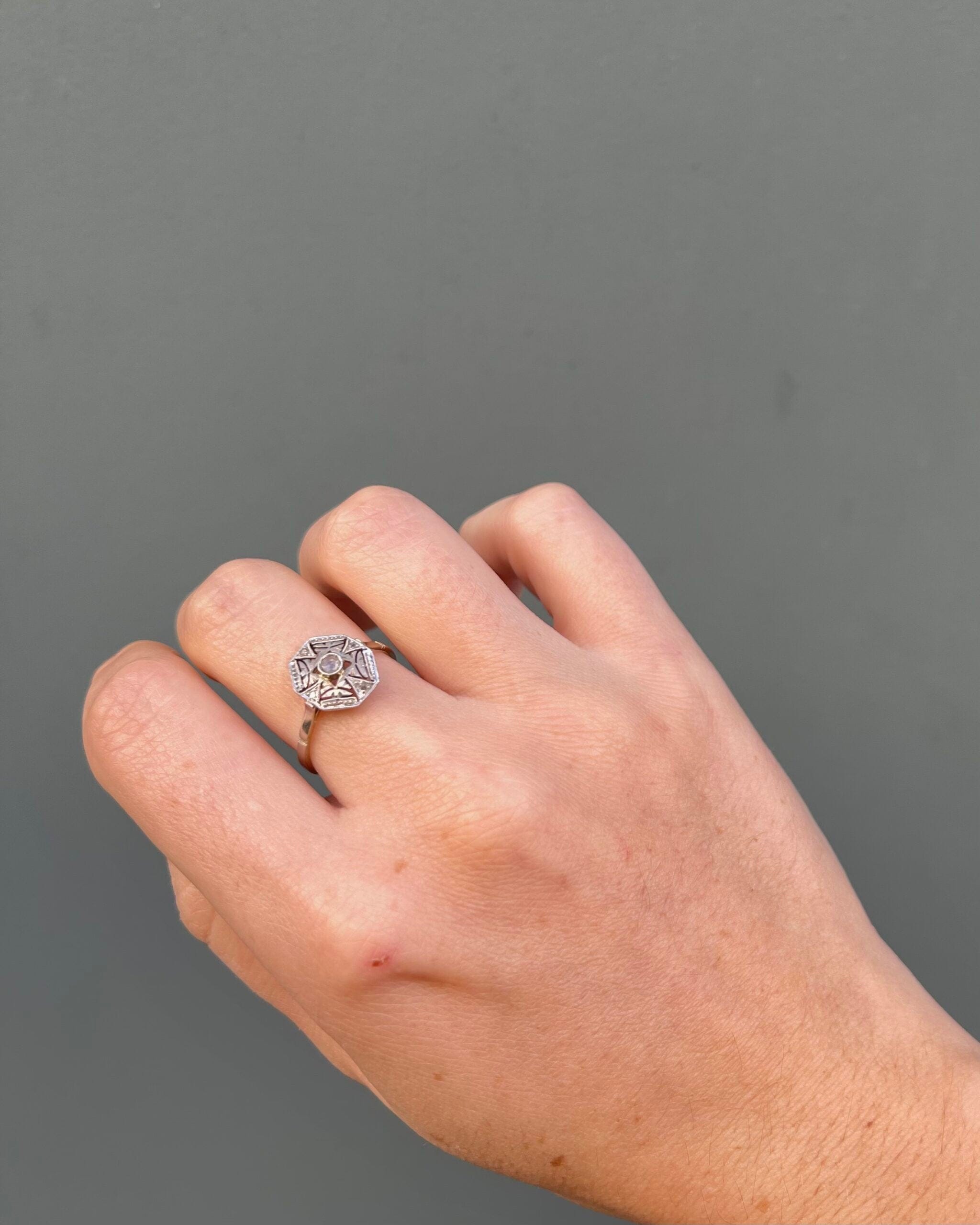 Bague Vintage Art-Déco Diamants "Violaine"