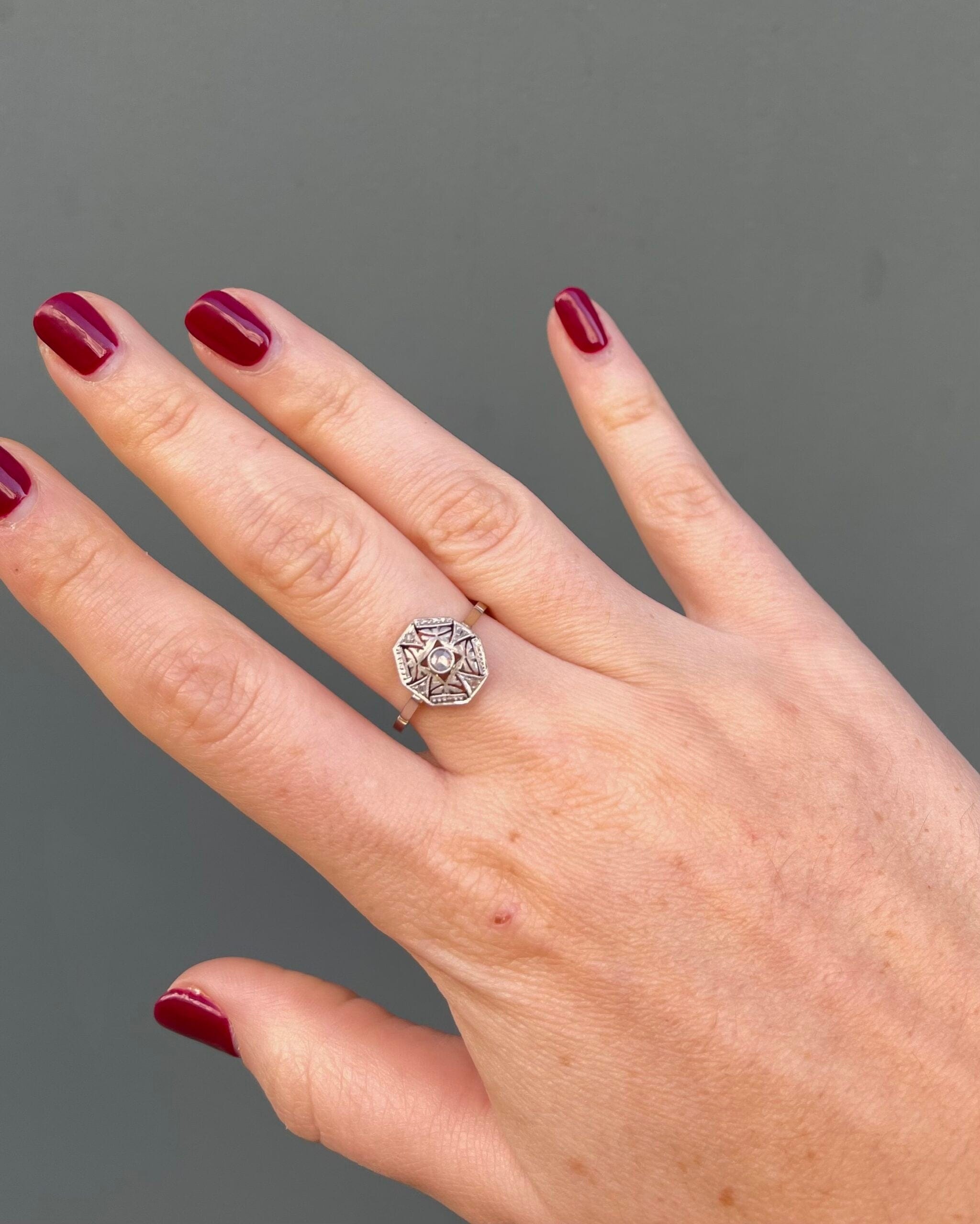 Bague Vintage Art-Déco Diamants "Violaine"
