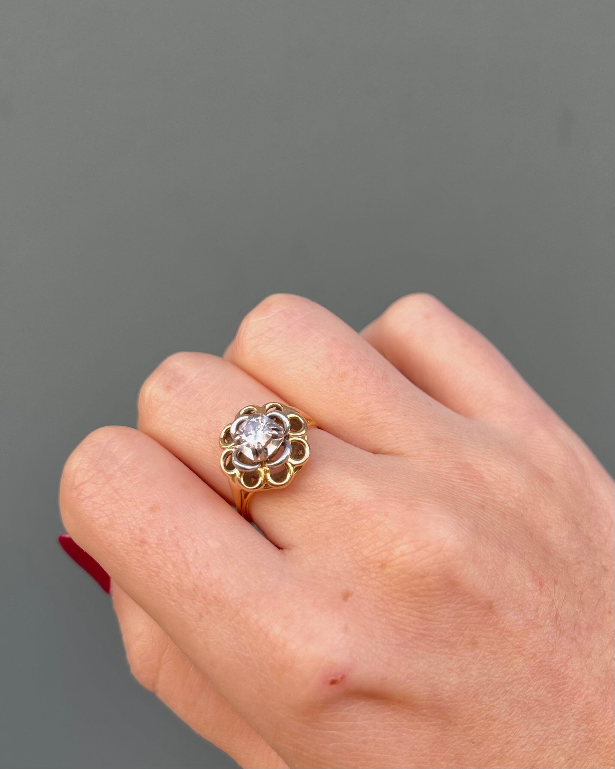 Bague Fleur Tressée Diamant 0.45 carat "Érica"