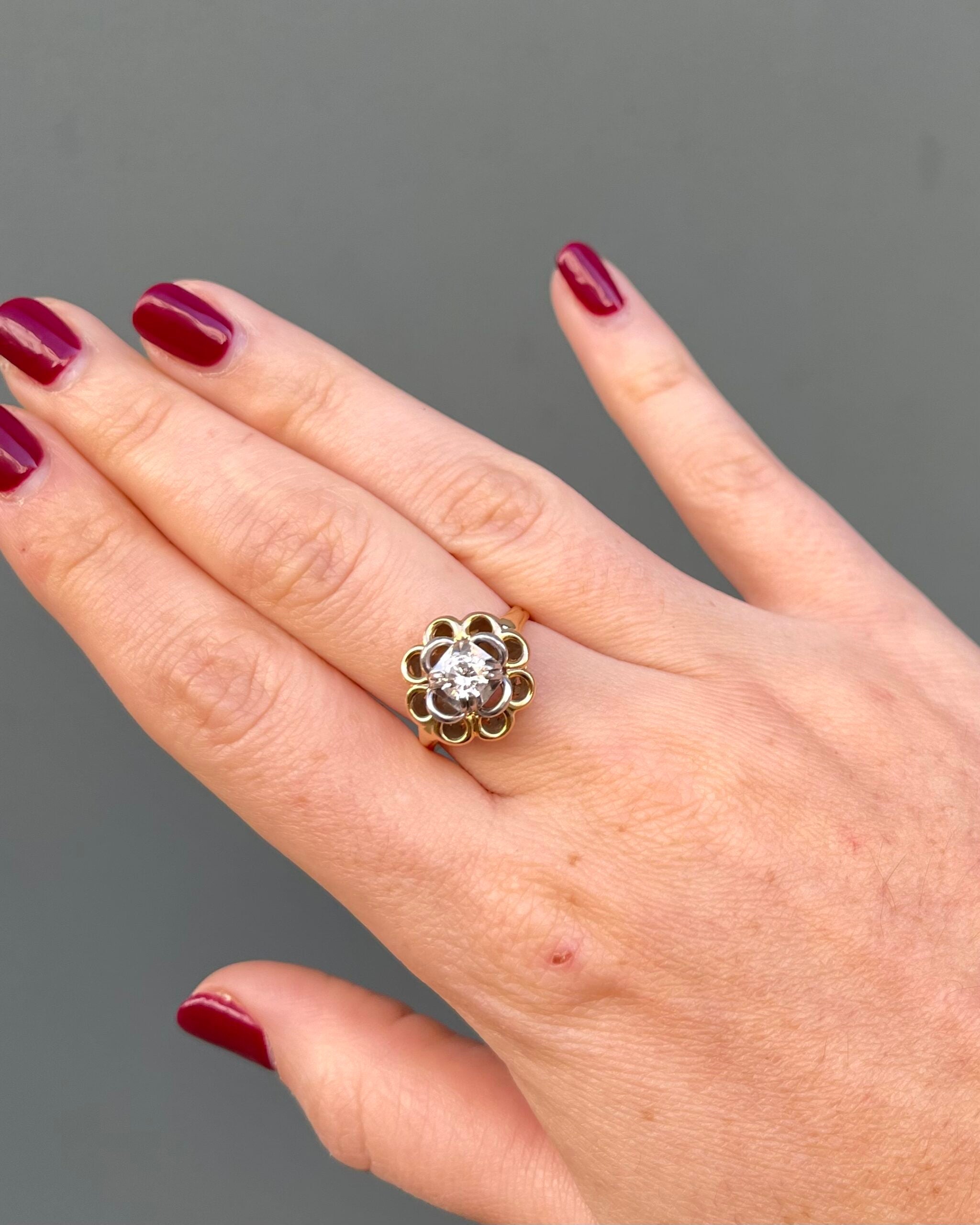 Bague Fleur Tressée Diamant 0.45 carat "Érica"