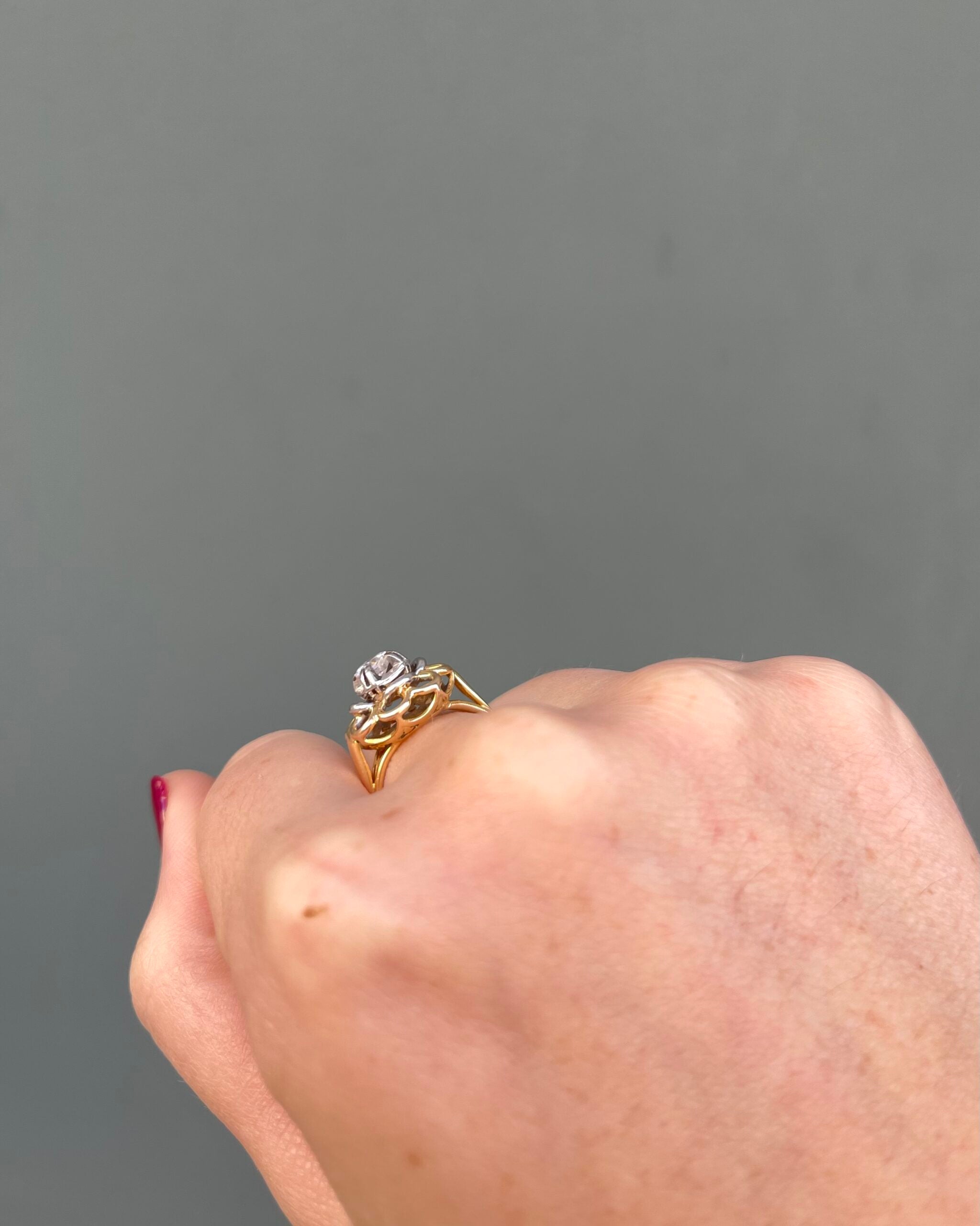Bague Fleur Tressée Diamant 0.45 carat "Érica"