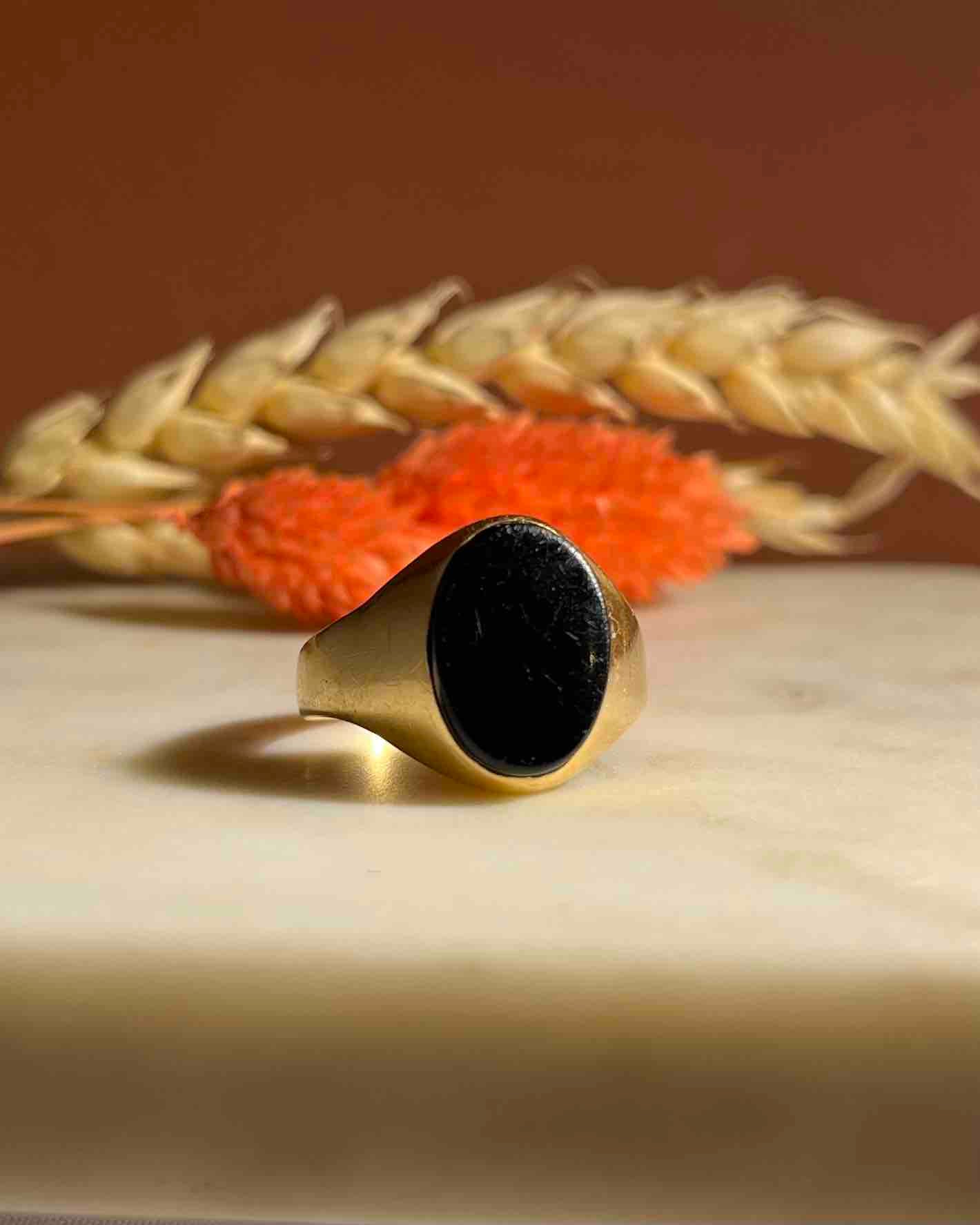 Chevalière vintage Onyx "Ella"