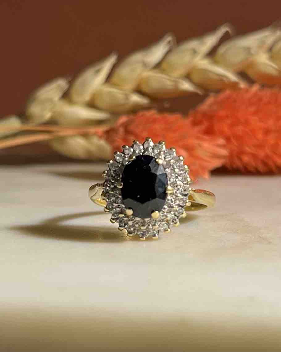 "Manal" Sapphire & Diamond Daisy Ring