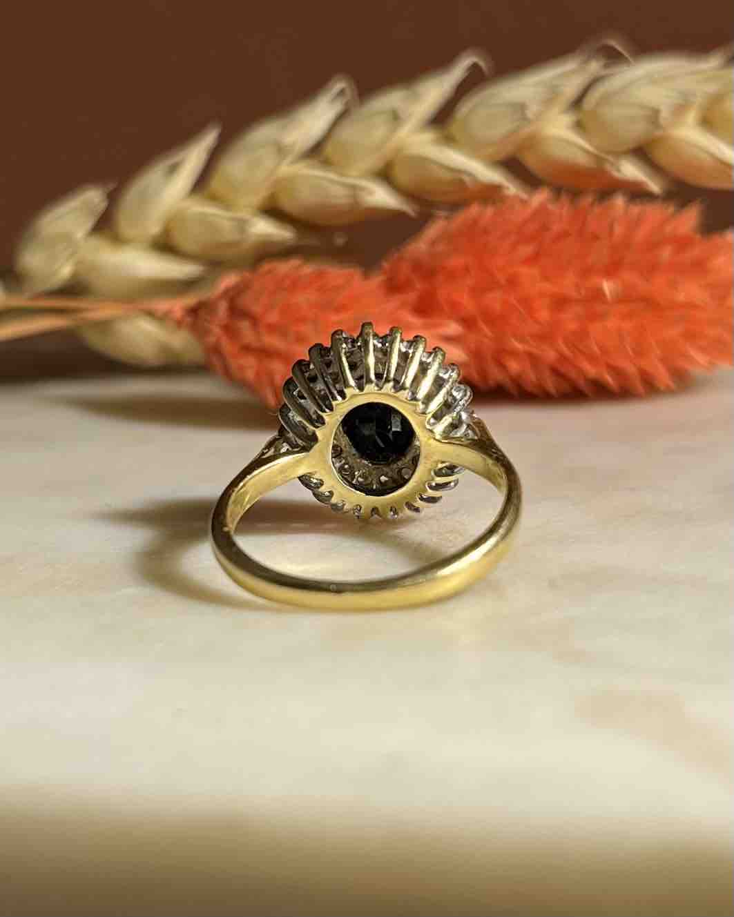 "Manal" Sapphire & Diamond Daisy Ring