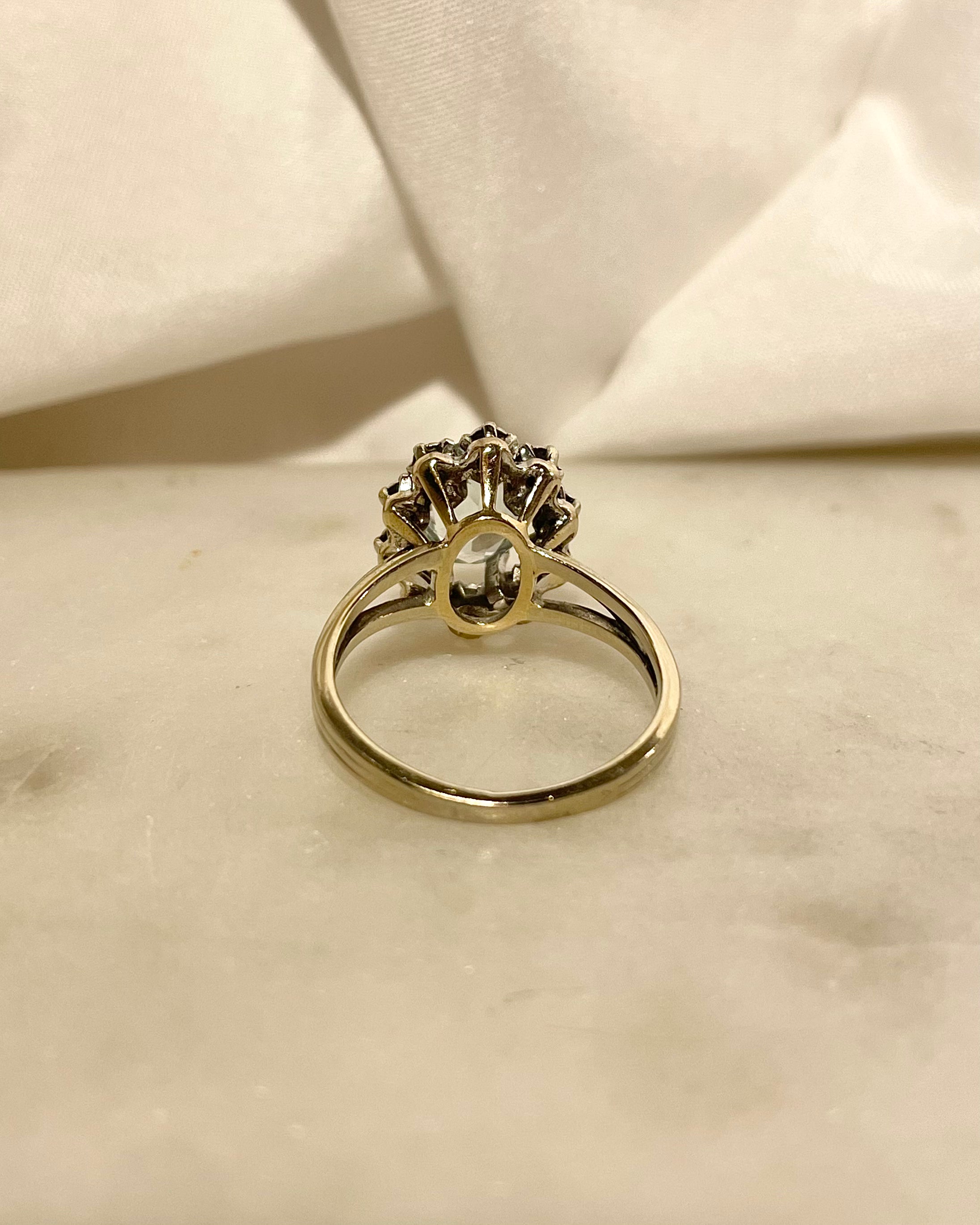 Marguerite Aquamarine 1.50 carat & Diamonds "Sky" Ring