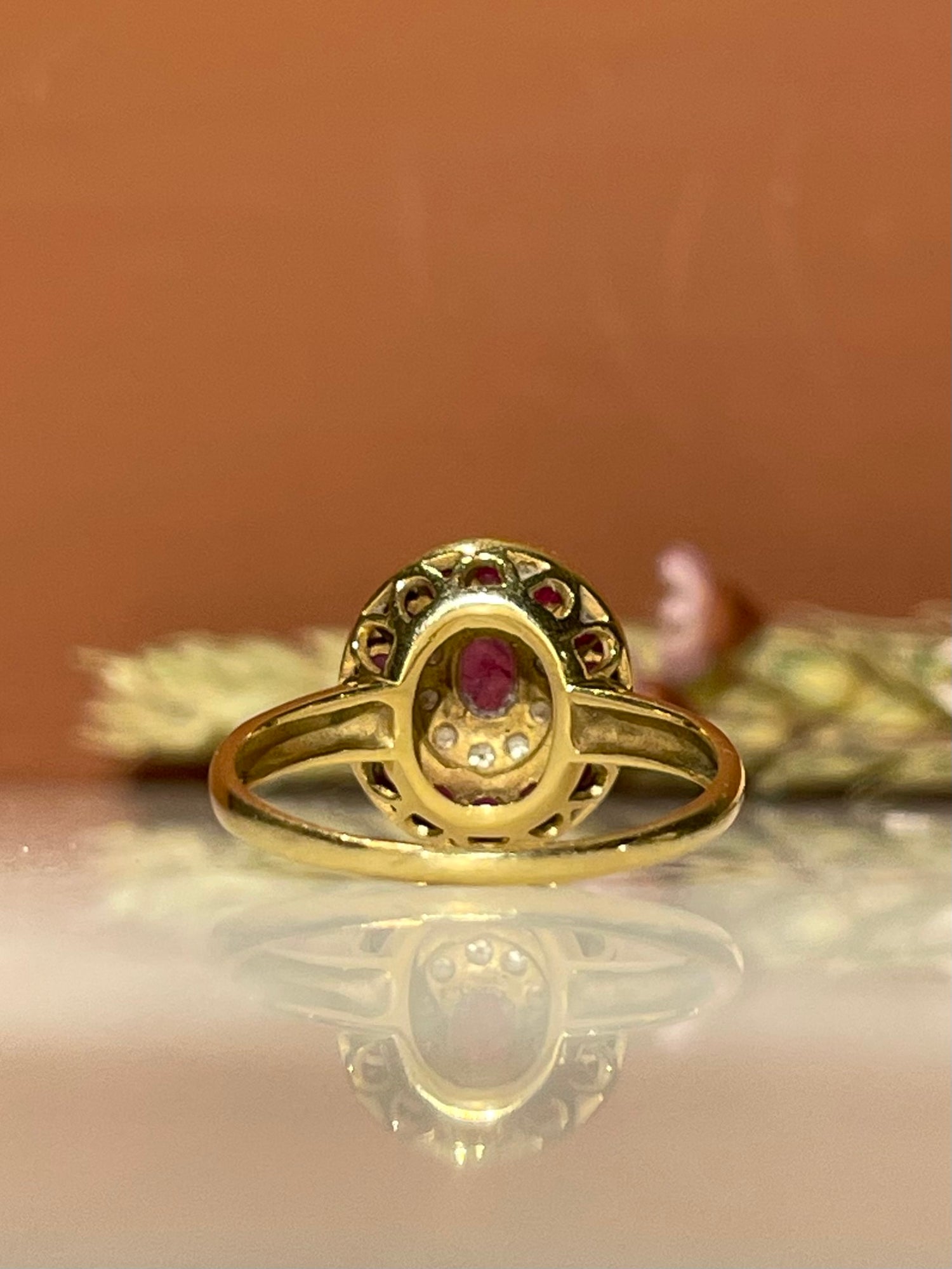 Bague style Art-déco Rubis & Diamants "Samia"
