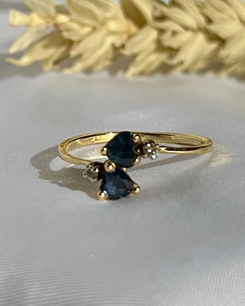 Bague Toi & Moi Saphir et diamants "Aitana"