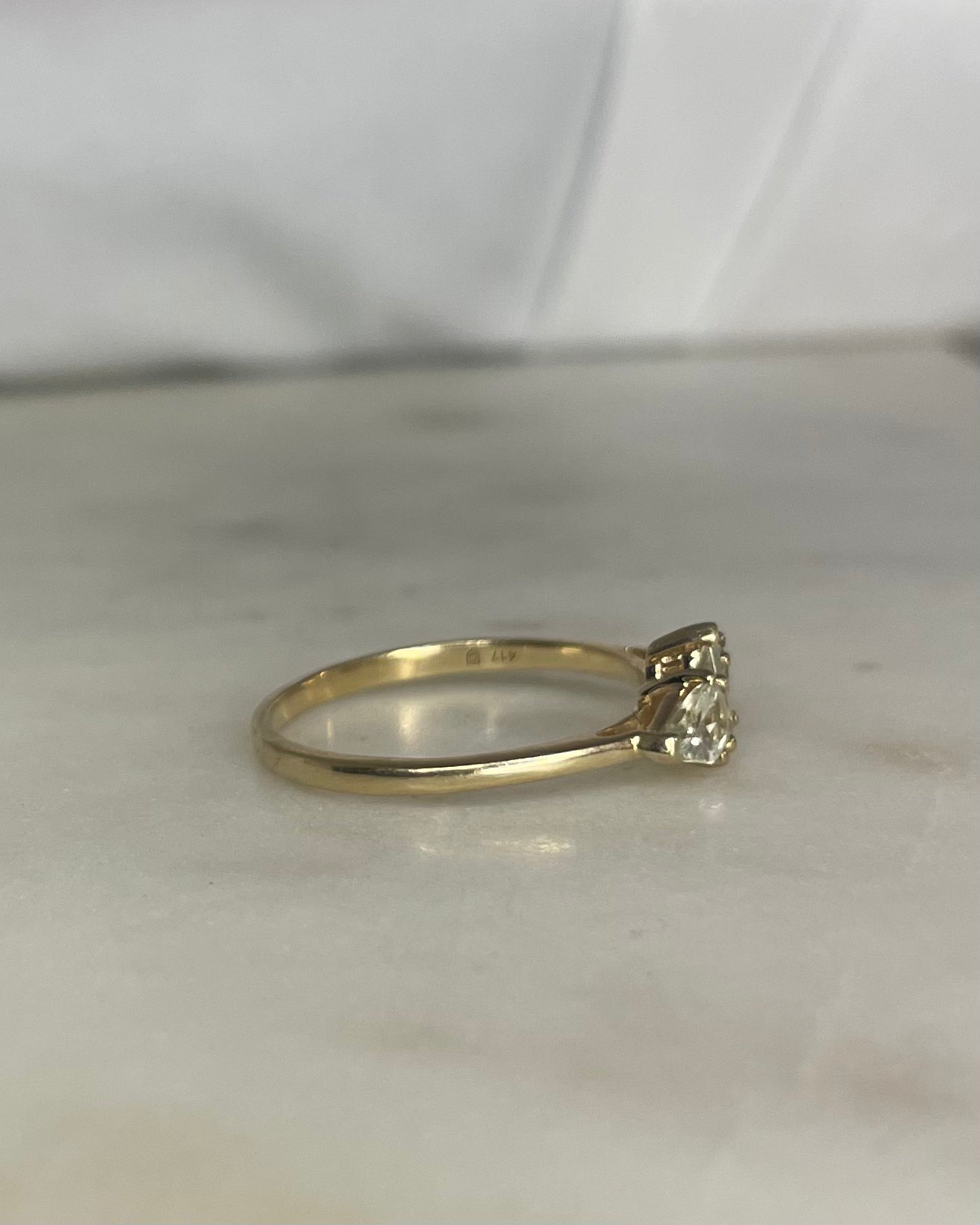 Bague Trilogie Taille Poire Grenat Vert 1.30 carat “Velma”