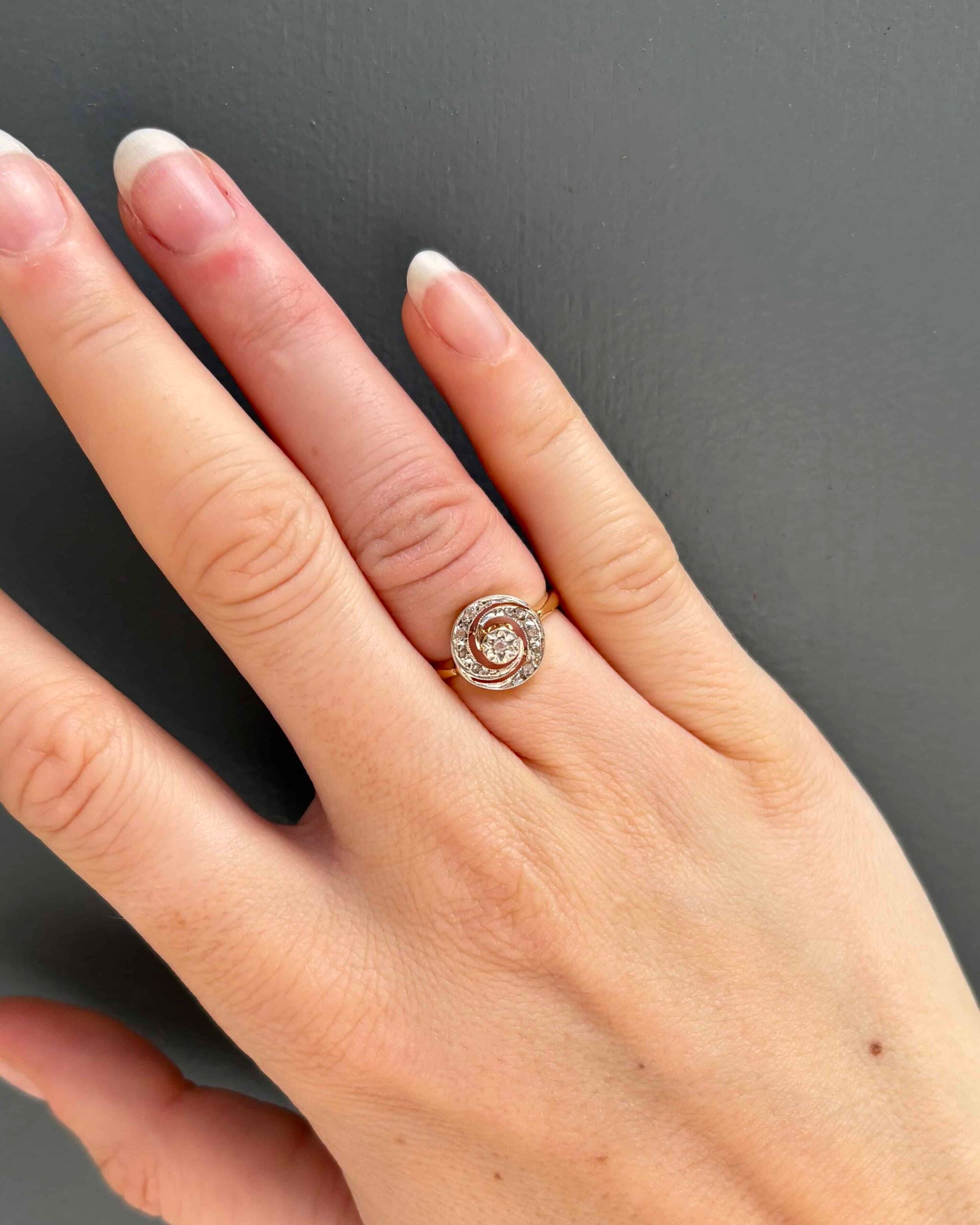 Bague Tourbillon Art-déco Diamants "Lise" - Elliade Paris