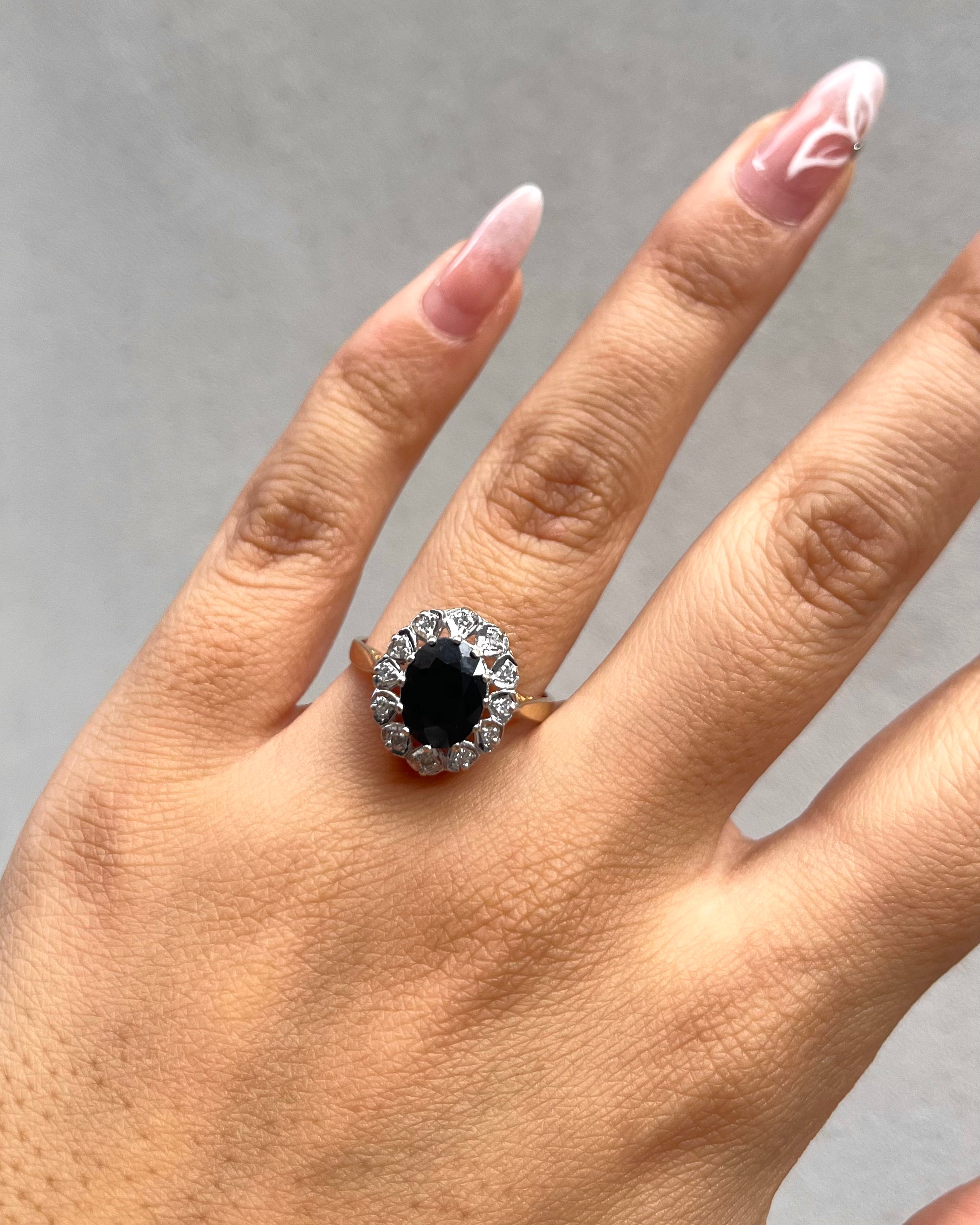 Bague Marguerite Saphir 2.60 carats & Diamants "Lina"
