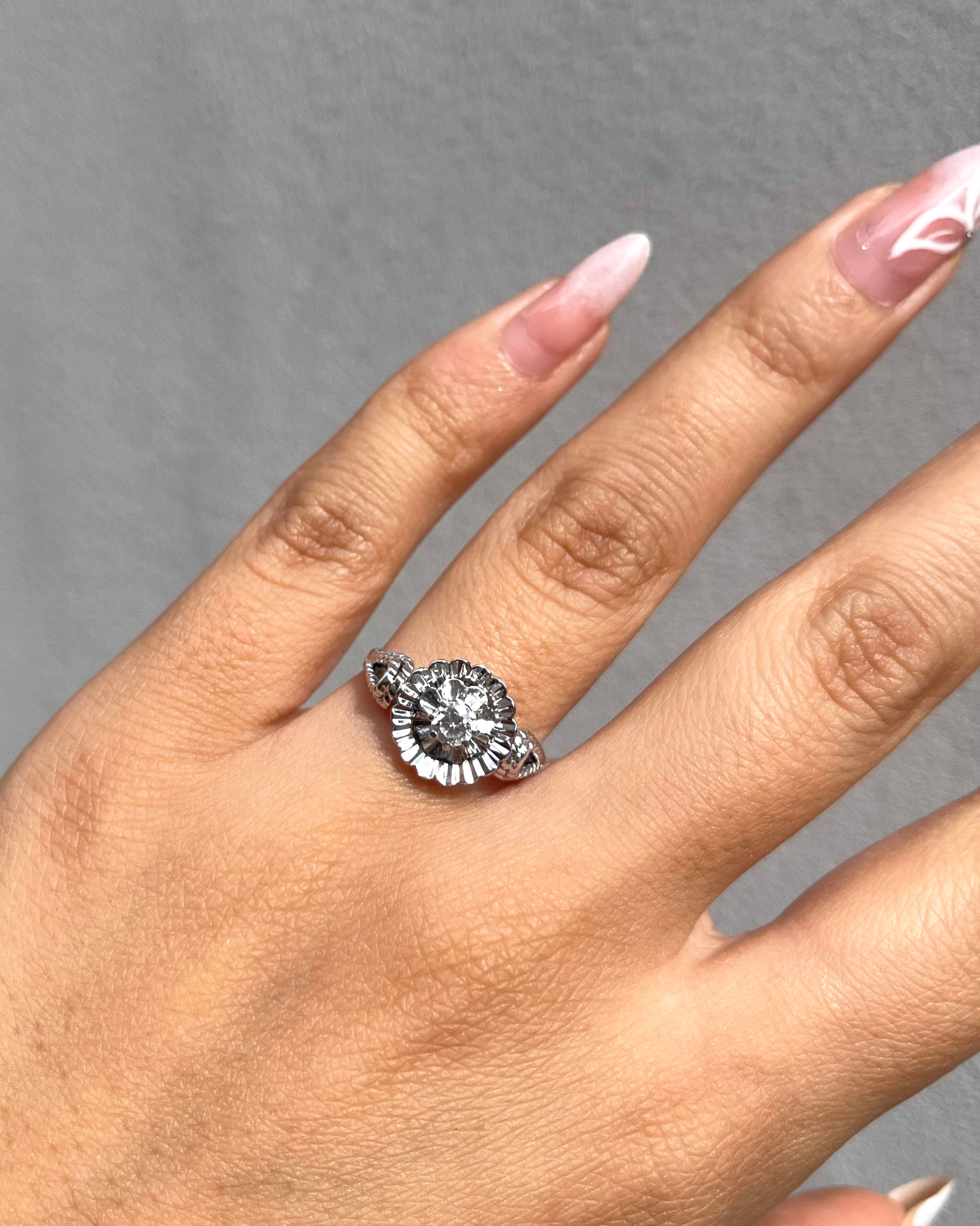 Bague Style Art-deco Solitaire Diamant "Rhea"