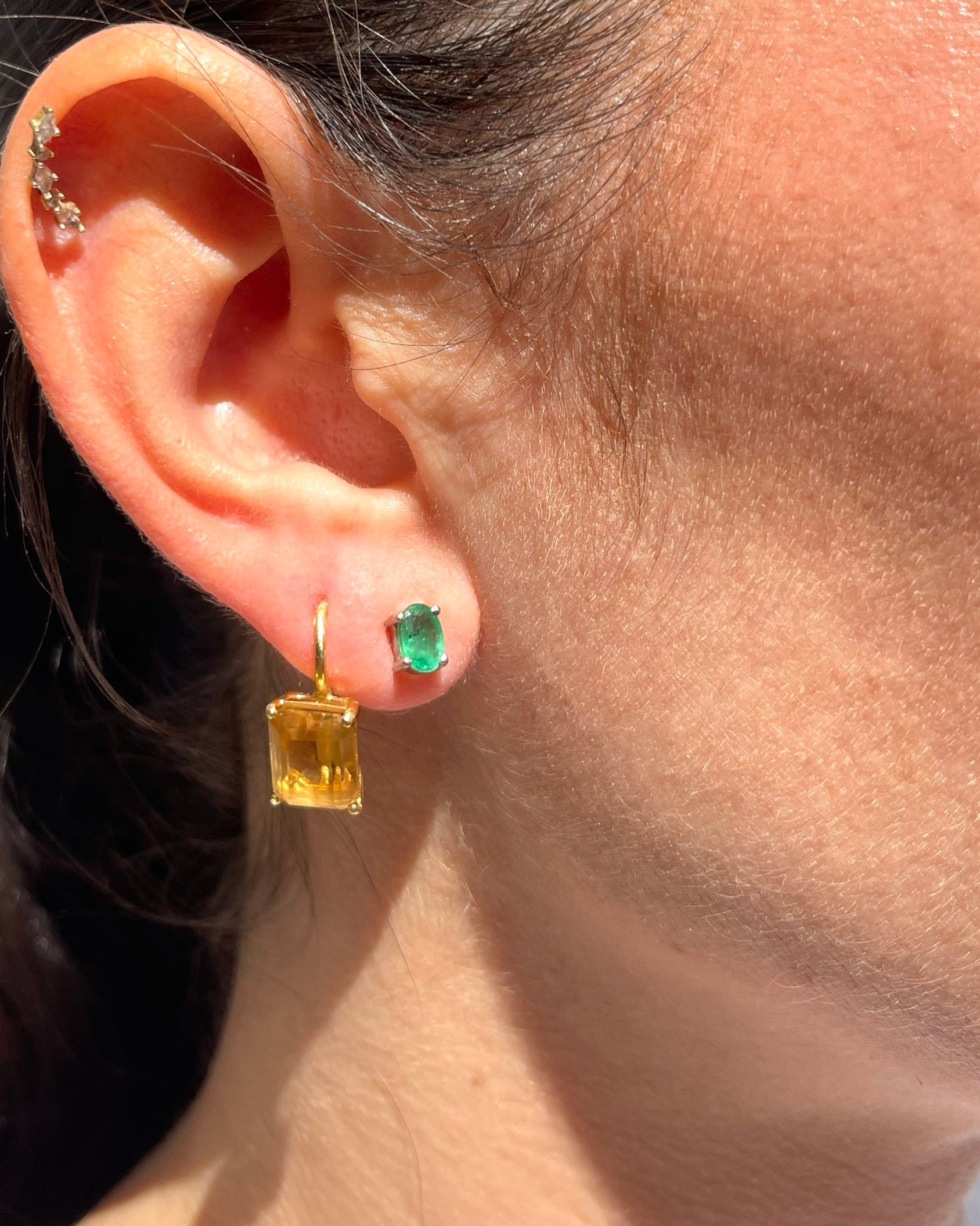 Puces Émeraudes 1 carat "Melanie"