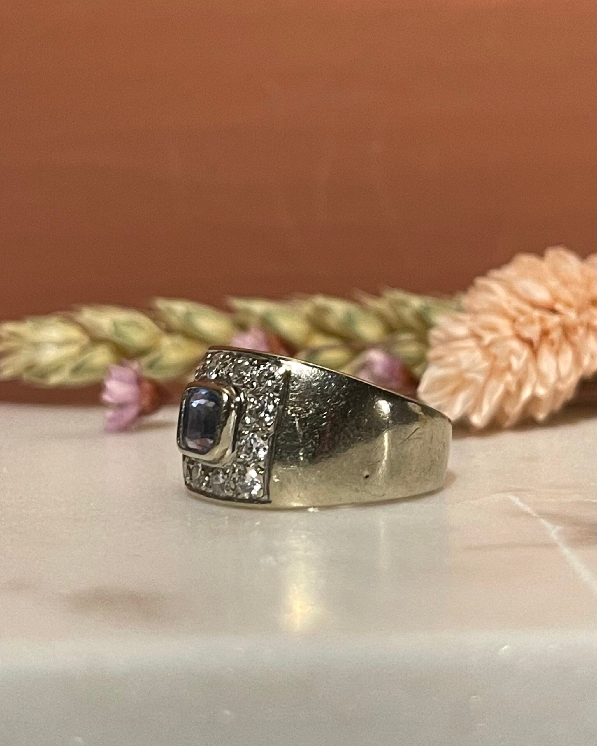 Bague Jonc Saphir 1 Carat et Diamants "Rym" - Elliade Paris