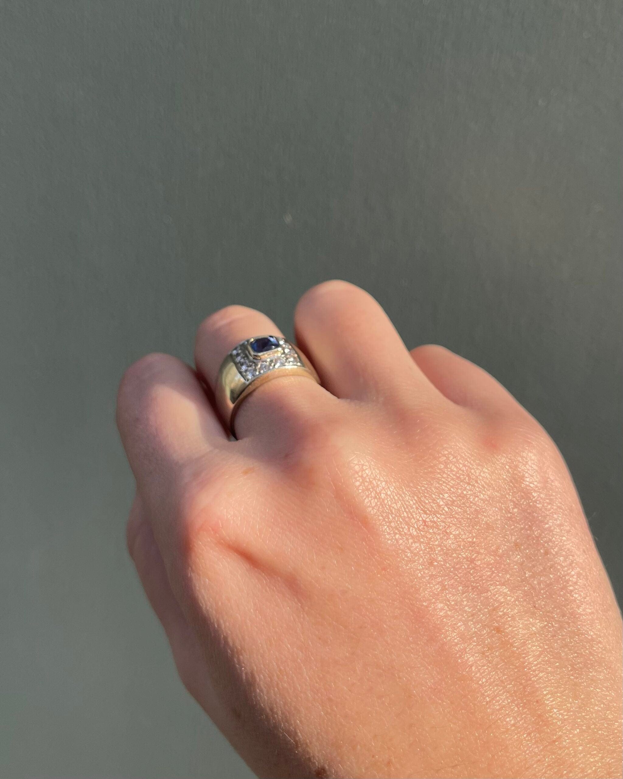 Bague Jonc Saphir 1 Carat et Diamants "Rym"