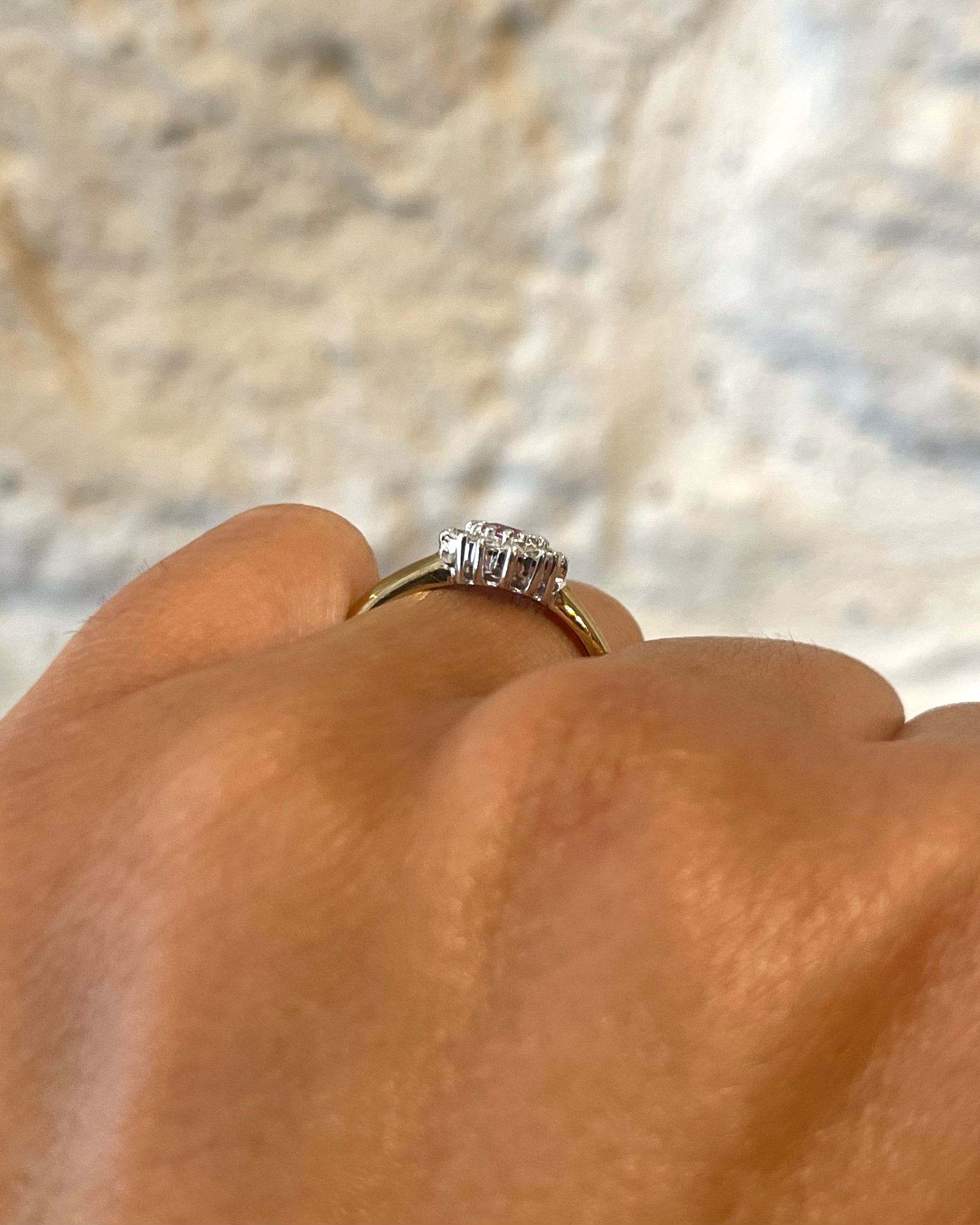 Bague Marguerite Cœur Saphir rose & Diamants "Chloé"