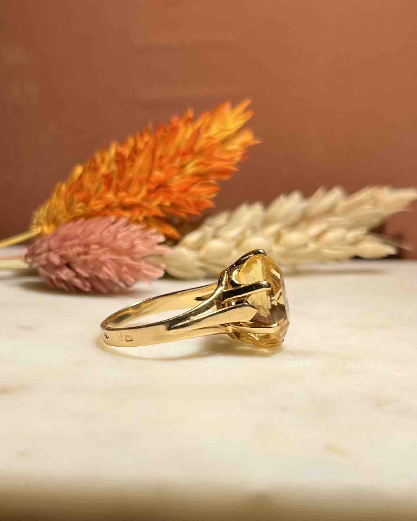 Bague vintage citrine "Ondine"
