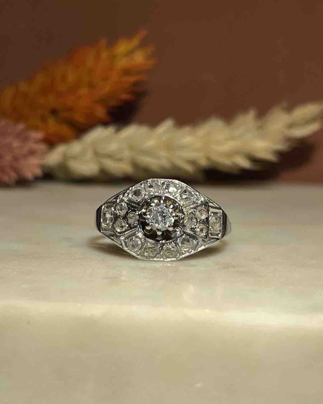 Anillo de diamantes Art Déco "Félicie"