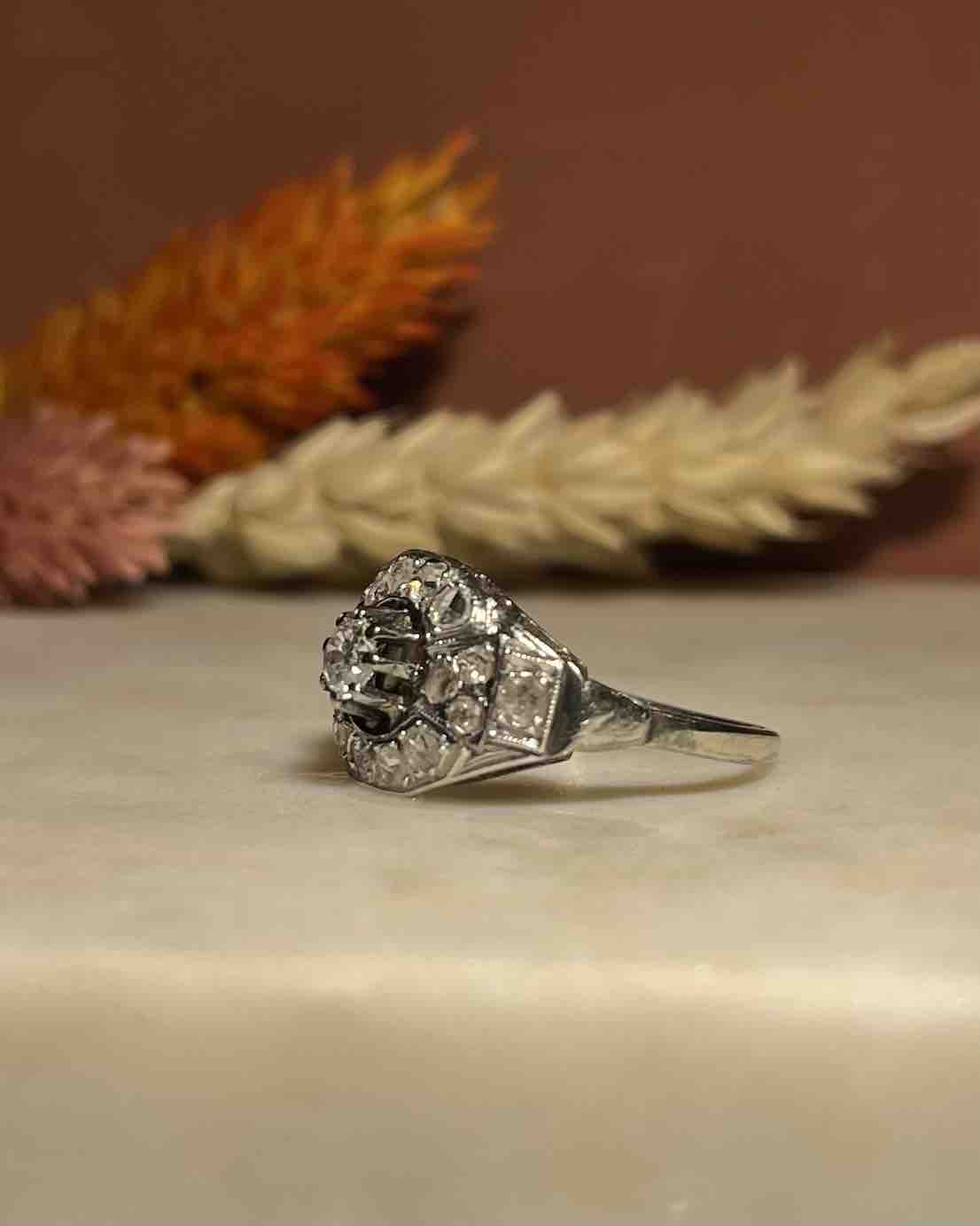 Anillo de diamantes Art Déco "Félicie"