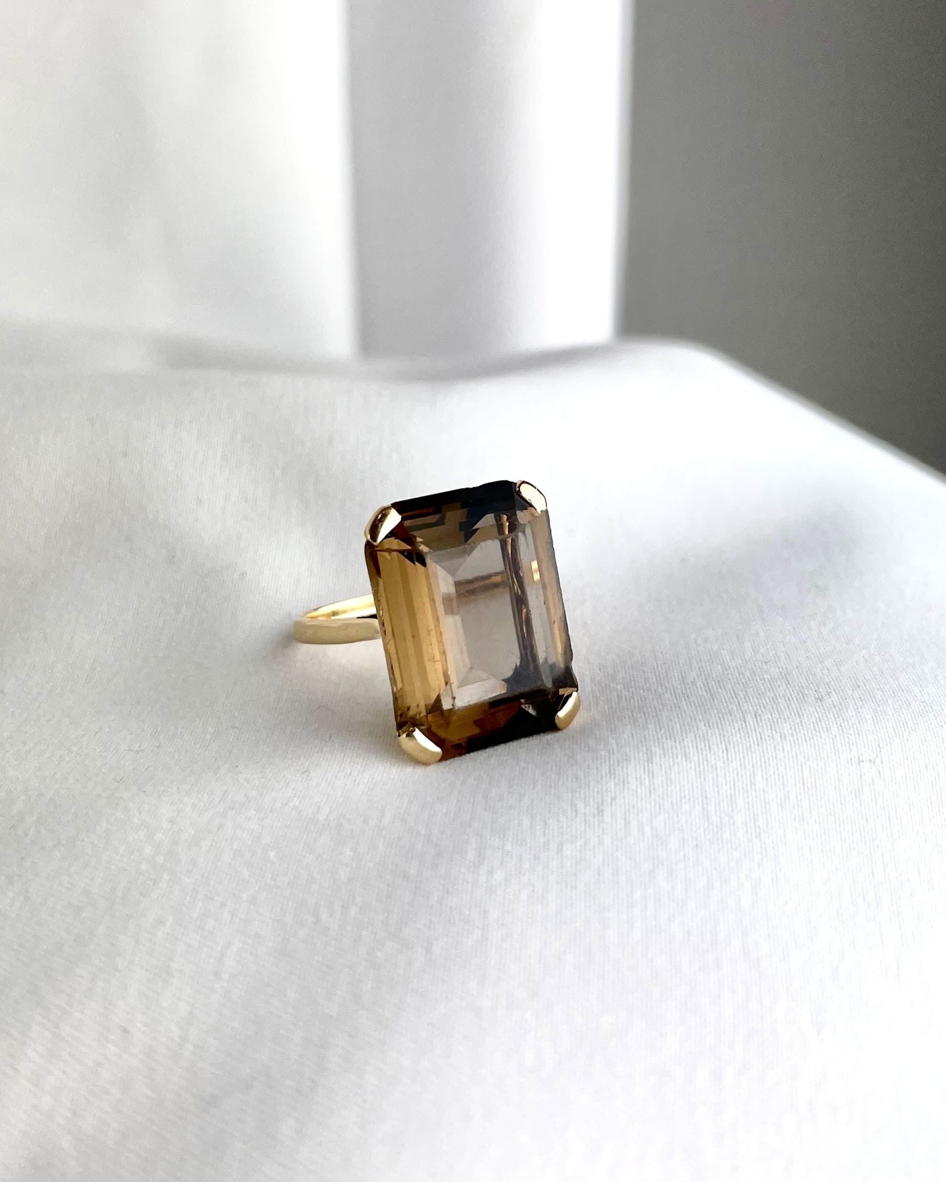 Bague Cocktail quartz fumé "Carole"