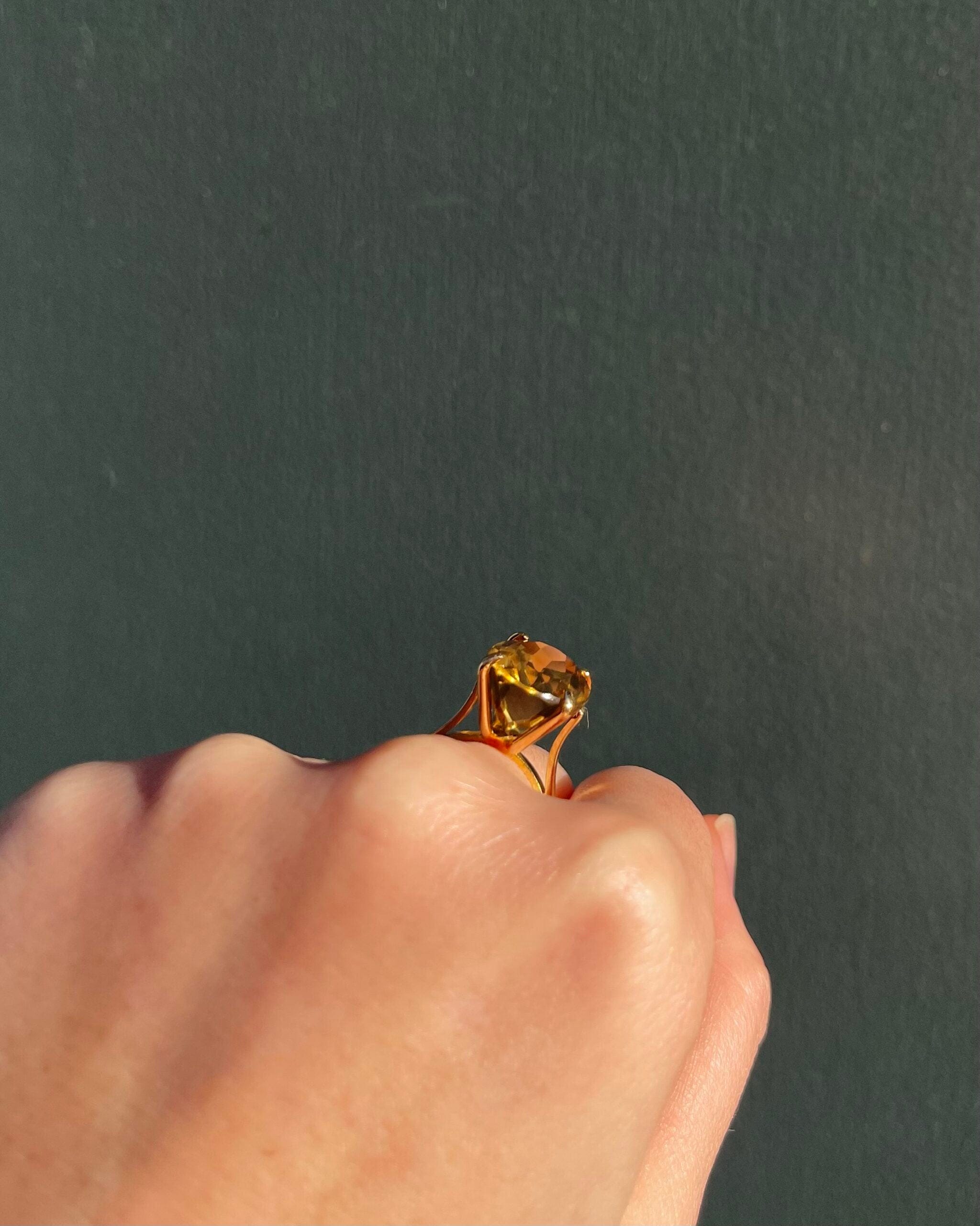 Anillo de cóctel de citrino de 10,30 quilates «Elise»