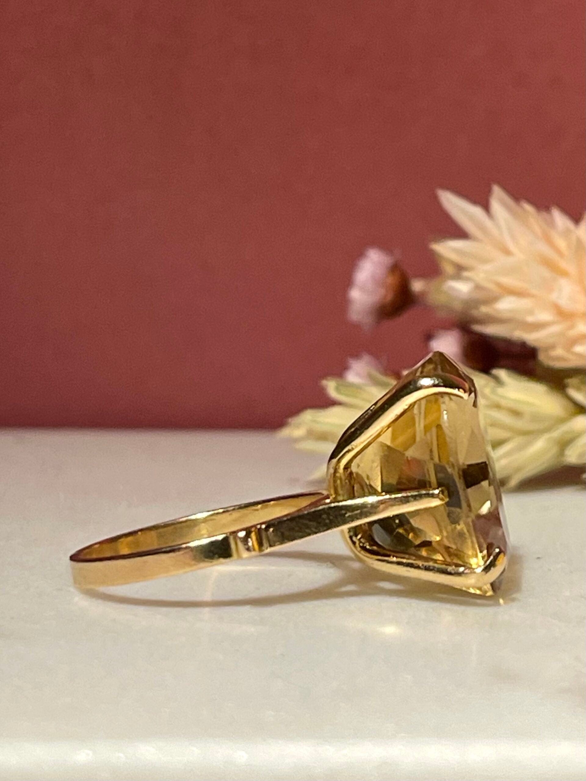 Anillo de cóctel de citrino de 10,30 quilates «Elise»