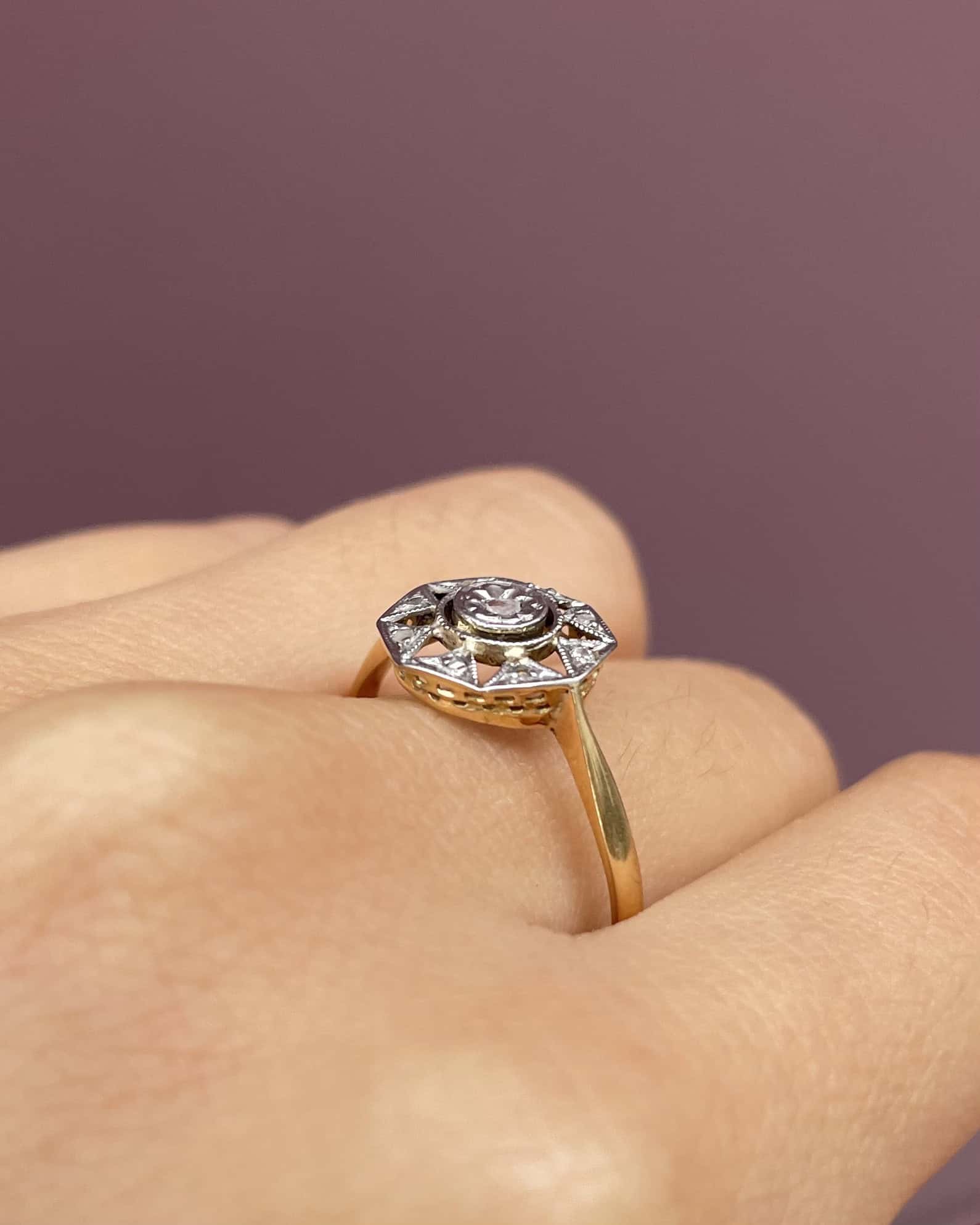 Bague Étoilé Art-Déco Diamants "Audrey" - Elliade Paris