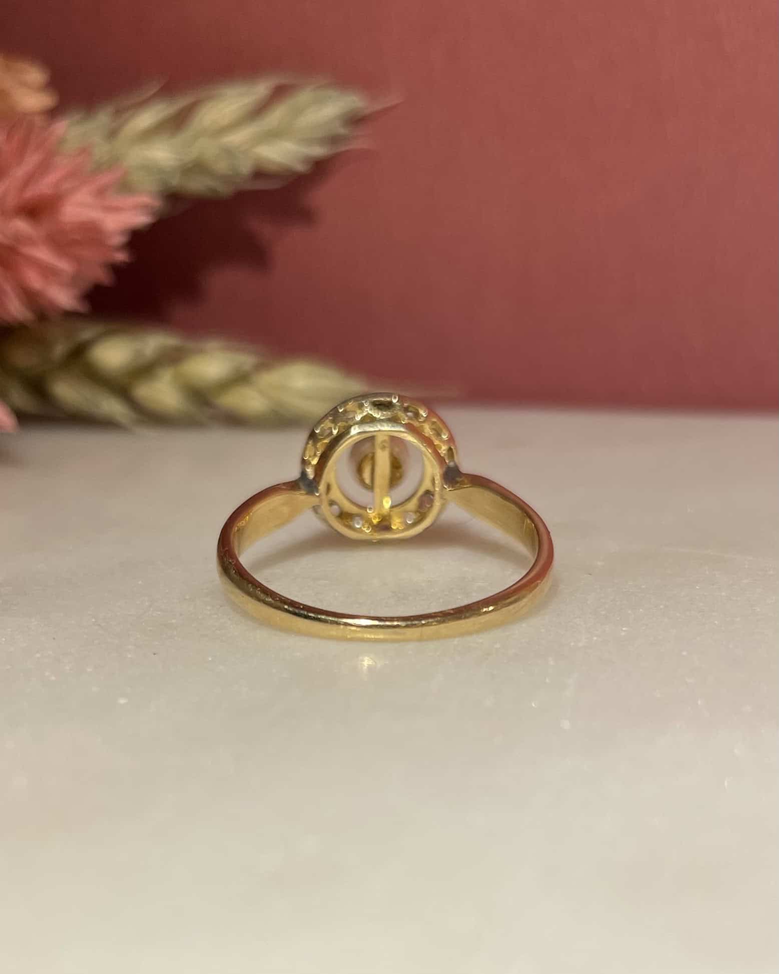 Bague Art-Déco Perle & Diamants "Azili"