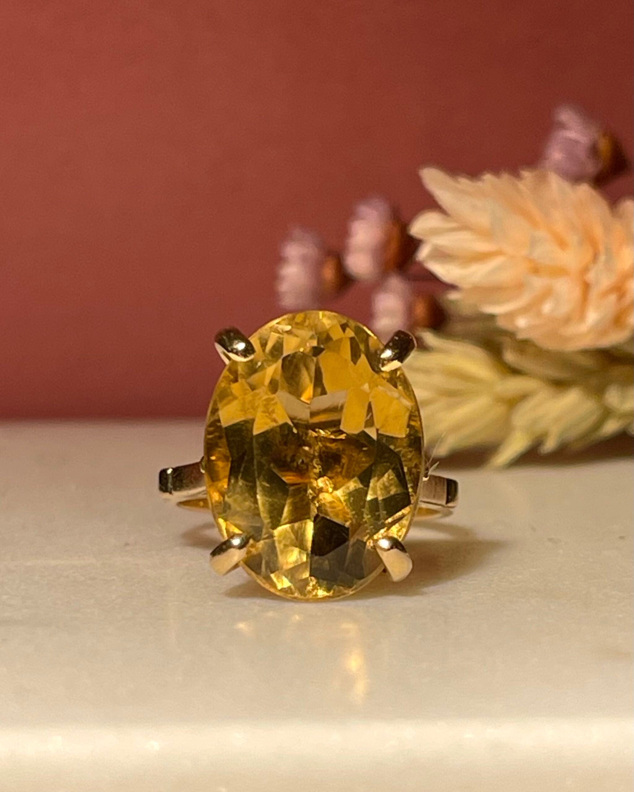 Anillo de cóctel de citrino de 10,30 quilates «Elise»