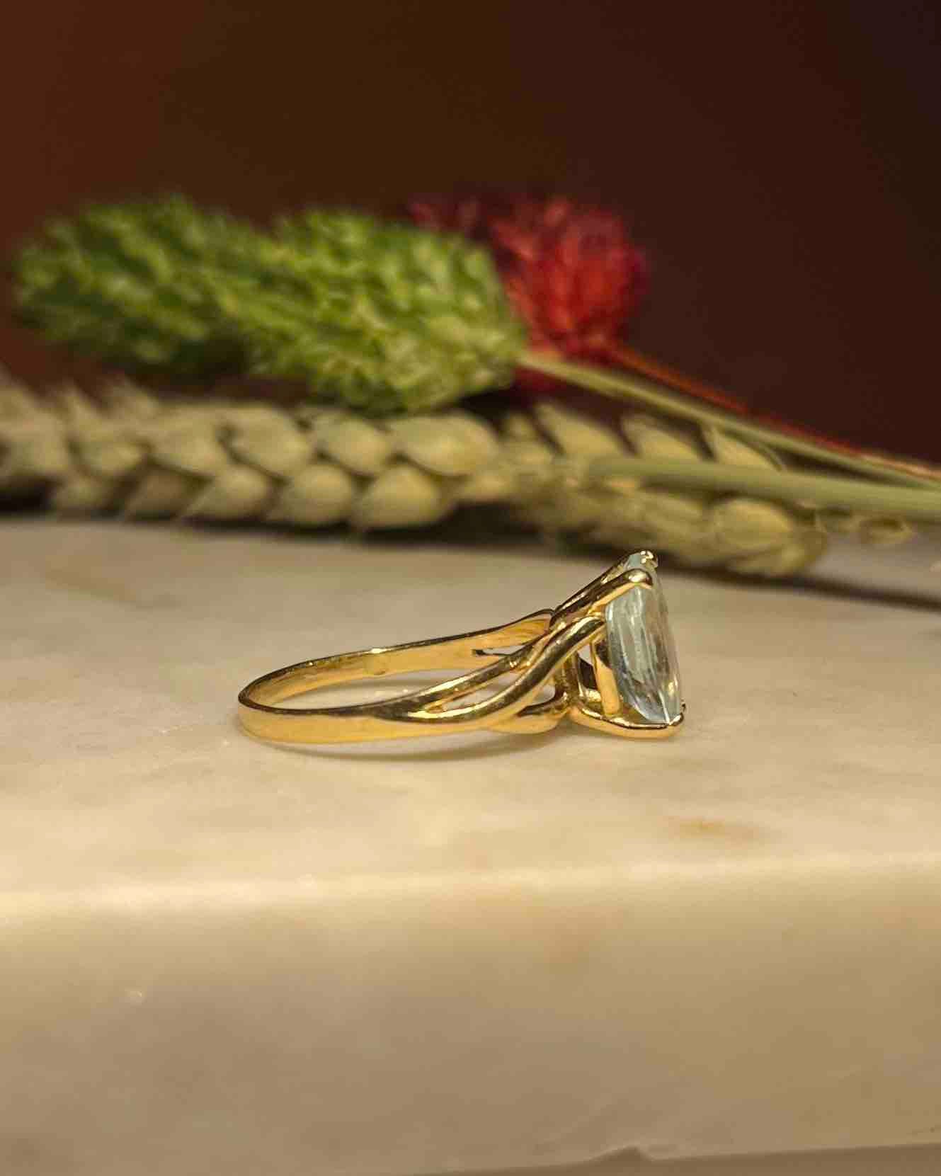 Bague Aigue-Marine vintage "Geneviève"