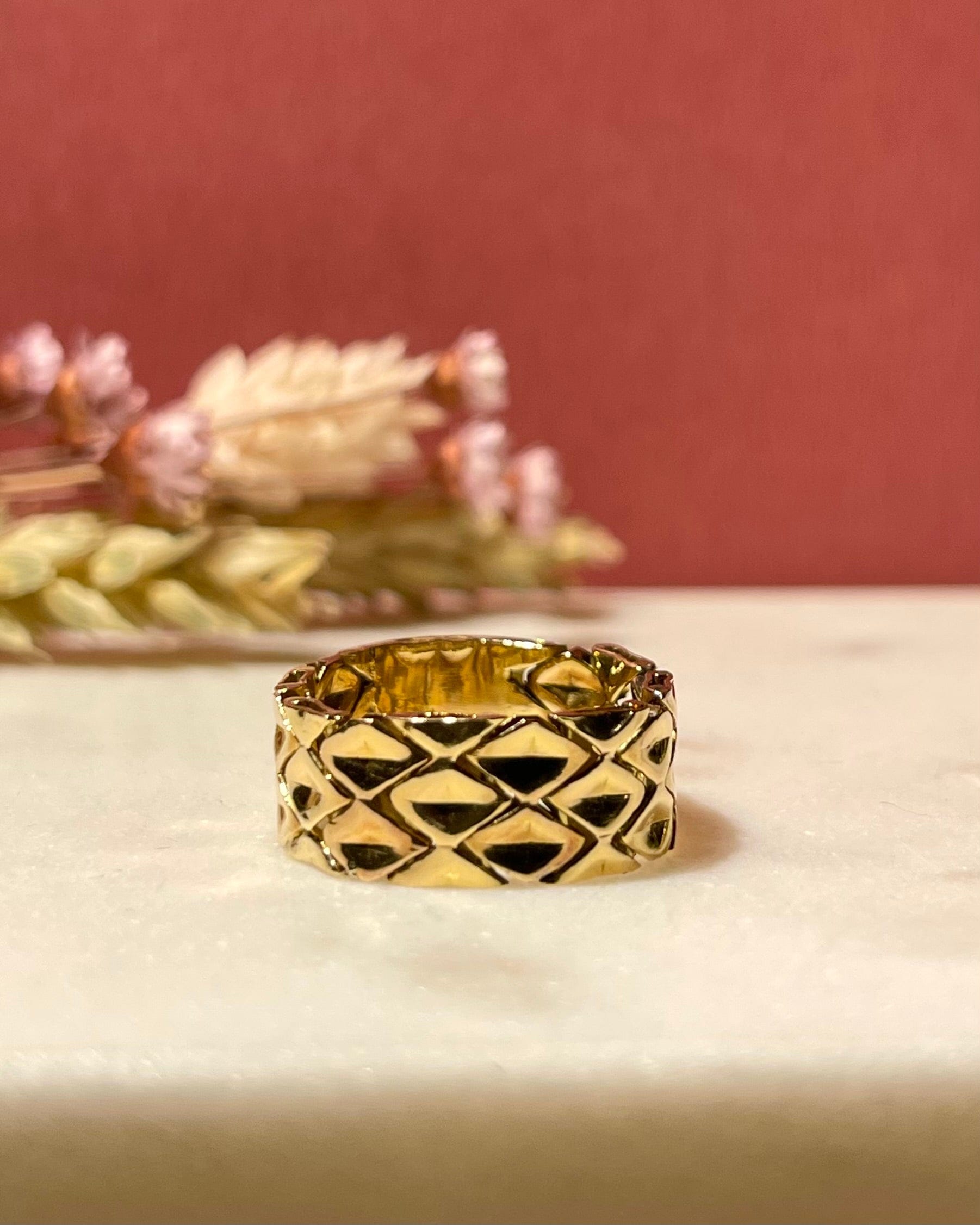 Bague Jonc Maille Or 18 Carats "Nathalie"