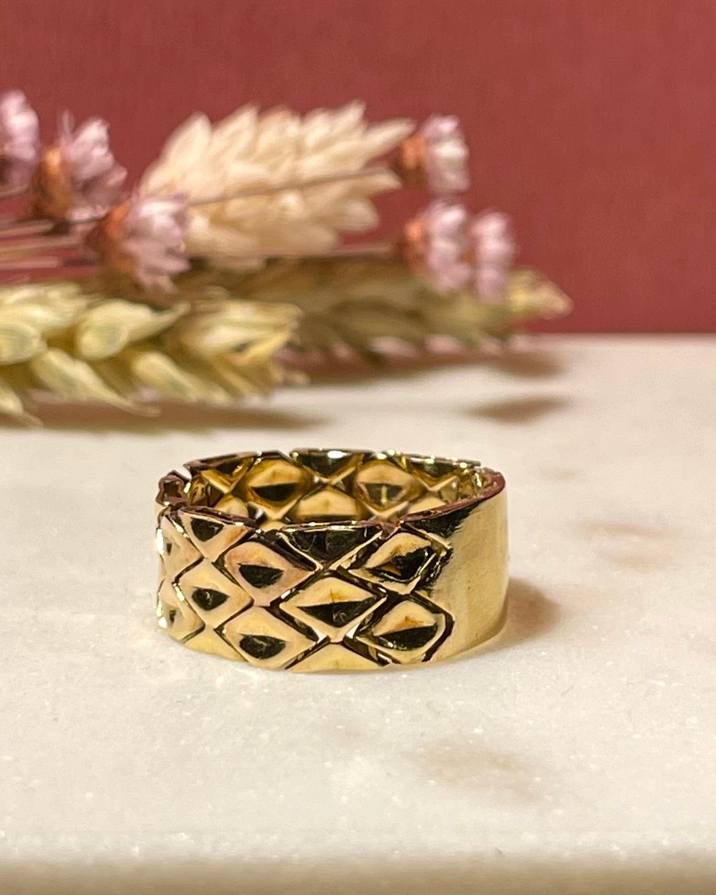 Bague Jonc Maille Or 18 Carats "Nathalie"