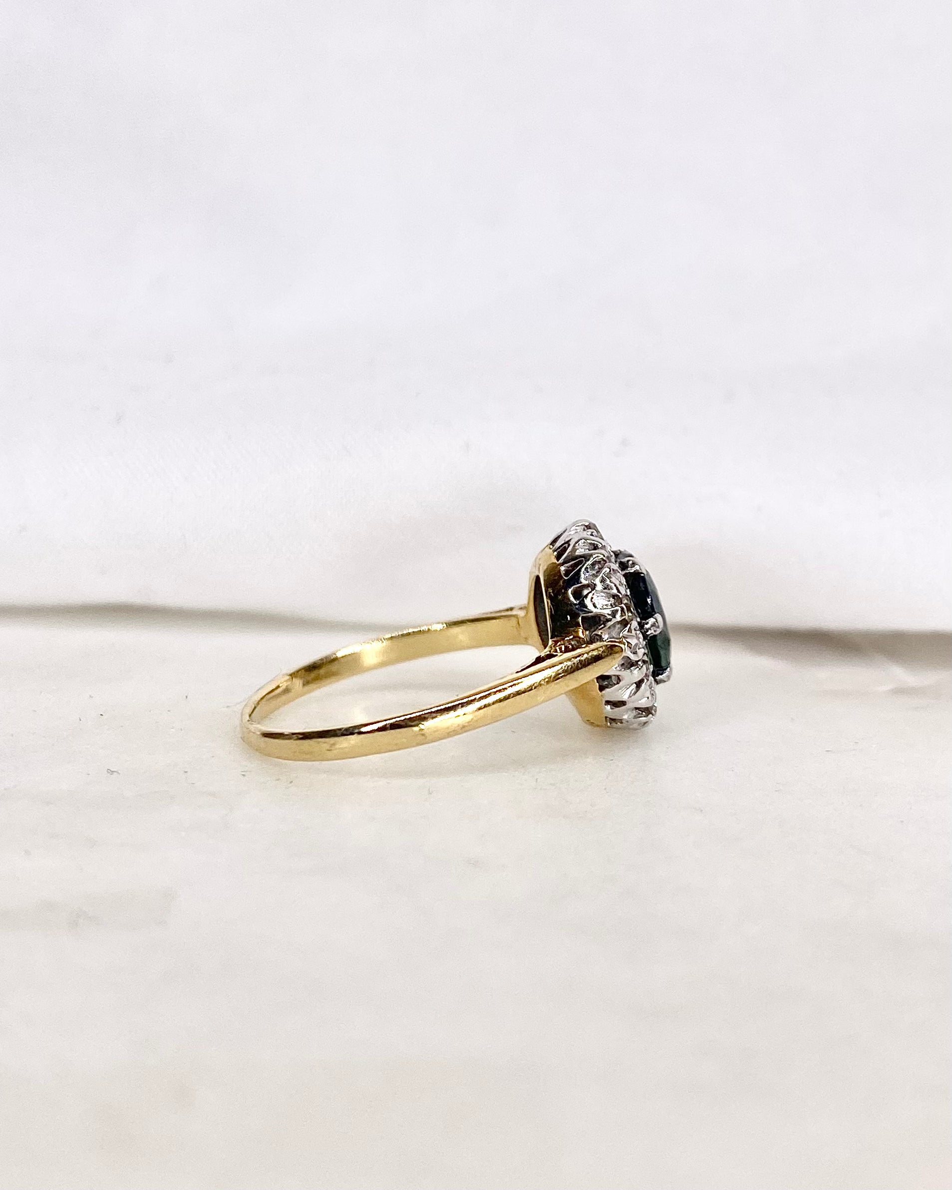 Bague Marguerite Saphir 1.30 carat & Diamants "Maria"